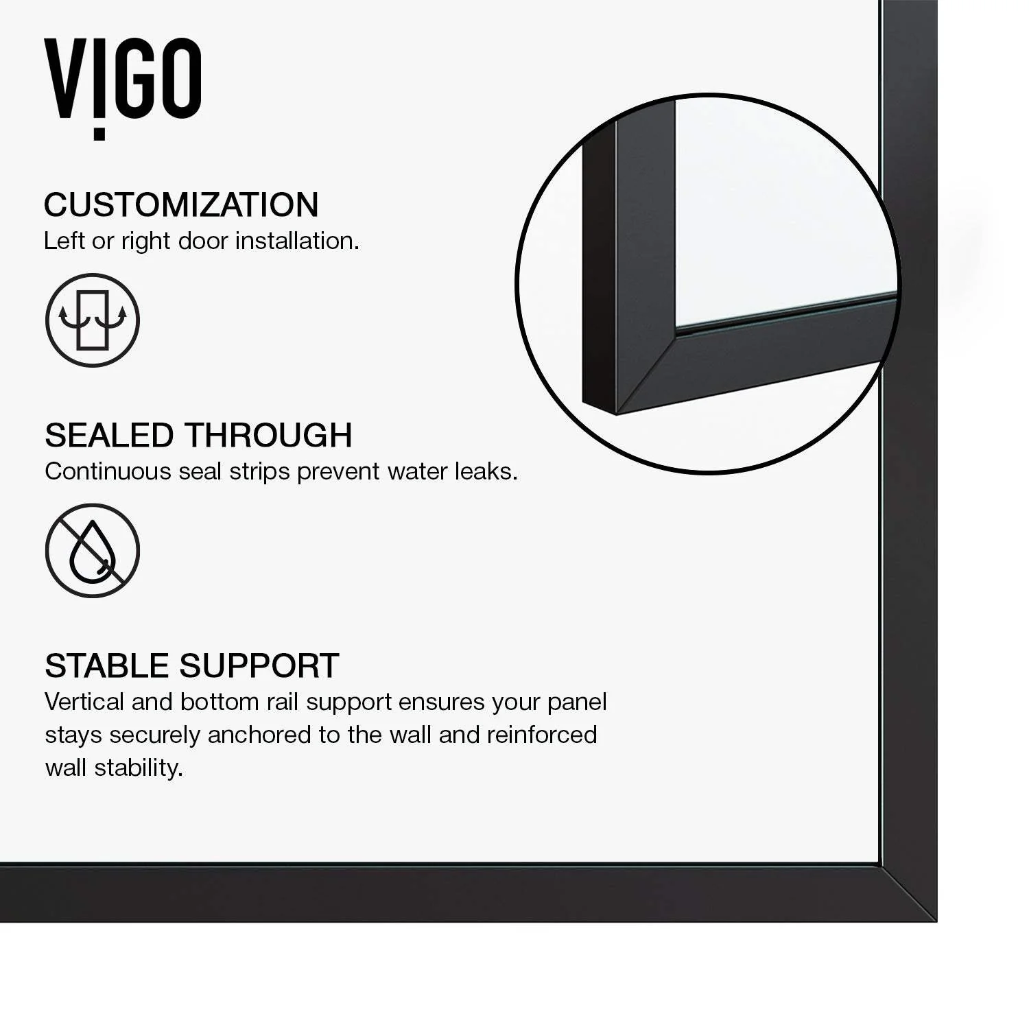 Meridian Zenith 34 x 74 in. Semi-Framed Fixed Shower Screen - Image 36