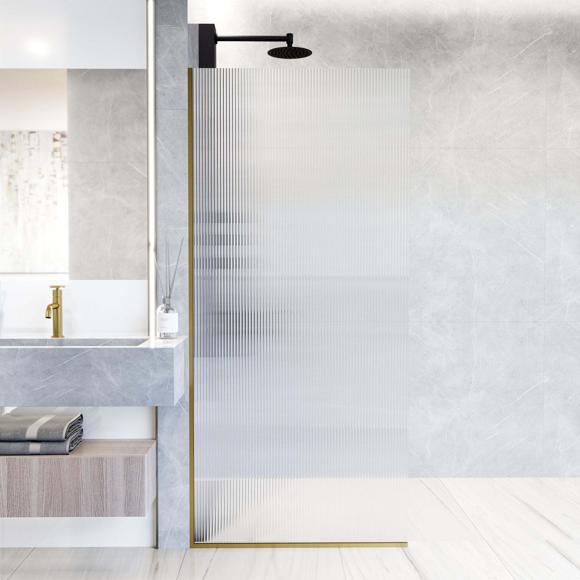 Meridian Zenith 34 x 74 in. Semi-Framed Fixed Shower Screen - Image 59