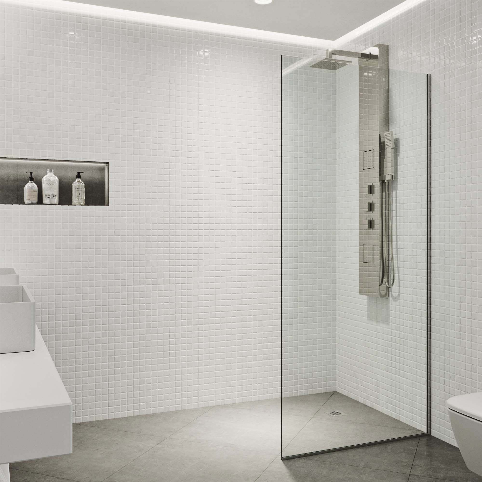 Meridian Zenith 34 x 74 in. Semi-Framed Fixed Shower Screen - Image 68