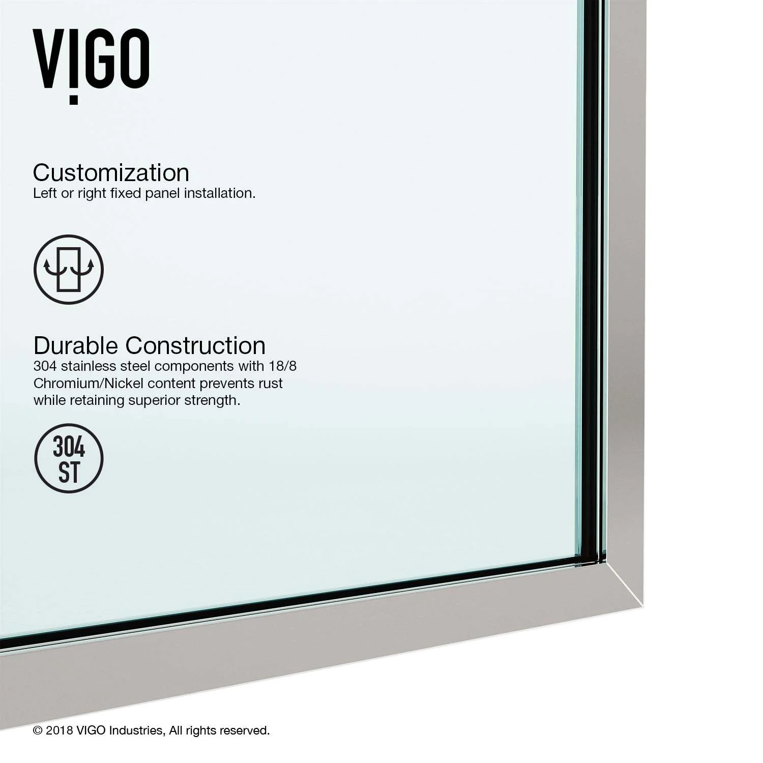 Meridian Zenith 34 x 74 in. Semi-Framed Fixed Shower Screen - Image 73