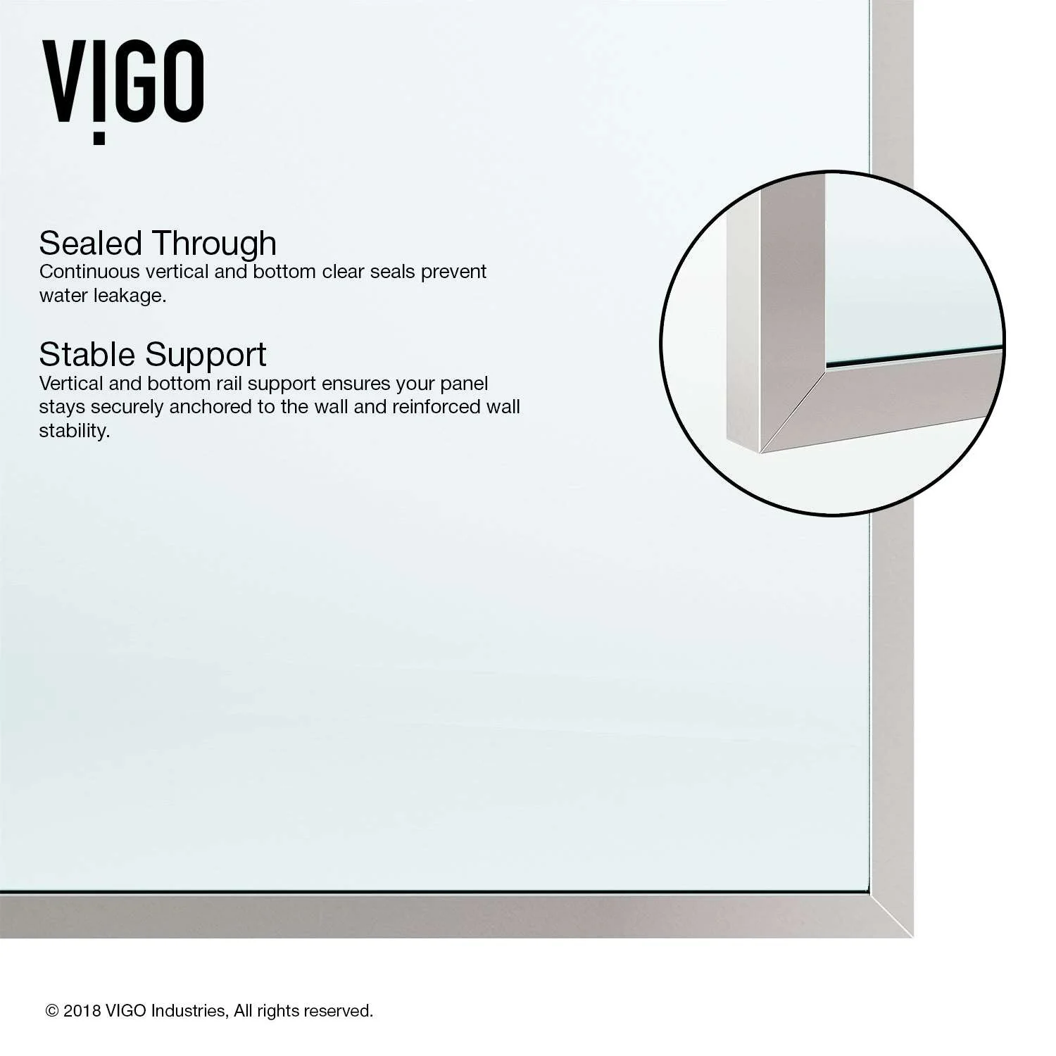 Meridian Zenith 34 x 74 in. Semi-Framed Fixed Shower Screen - Image 74