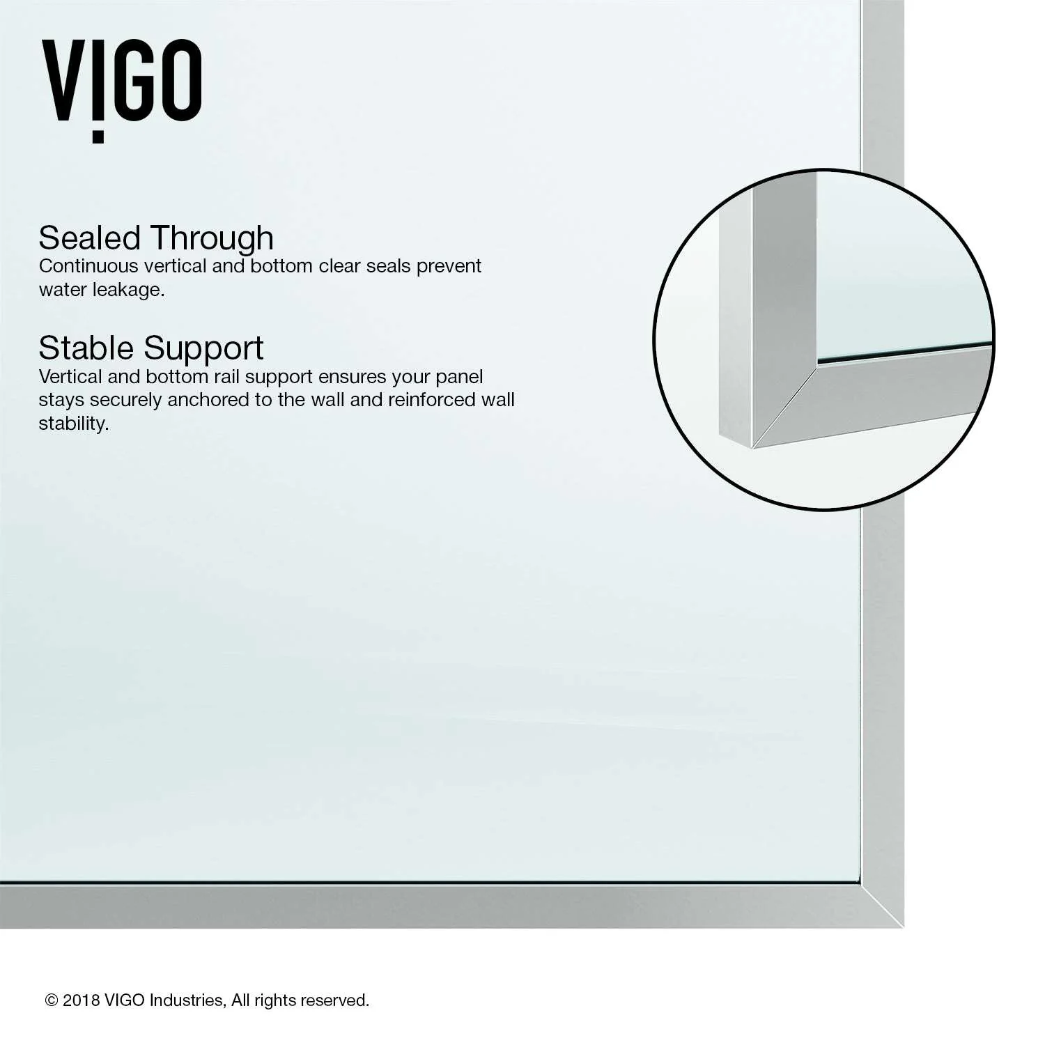 Meridian Zenith 34 x 74 in. Semi-Framed Fixed Shower Screen - Image 8