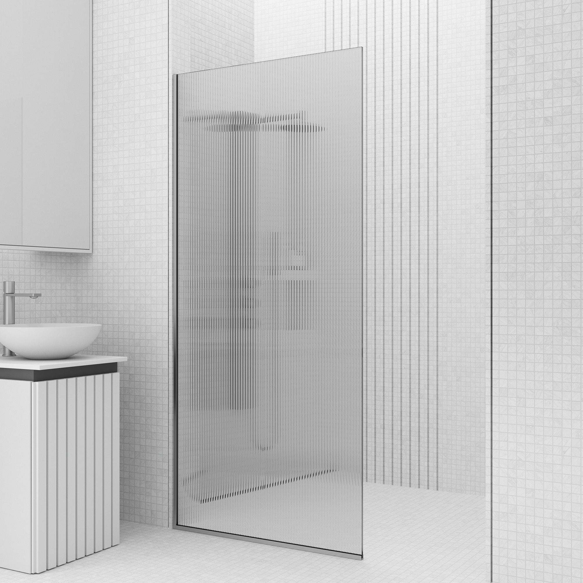 Meridian Zenith 34 x 74 in. Semi-Framed Fixed Shower Screen - Image 86