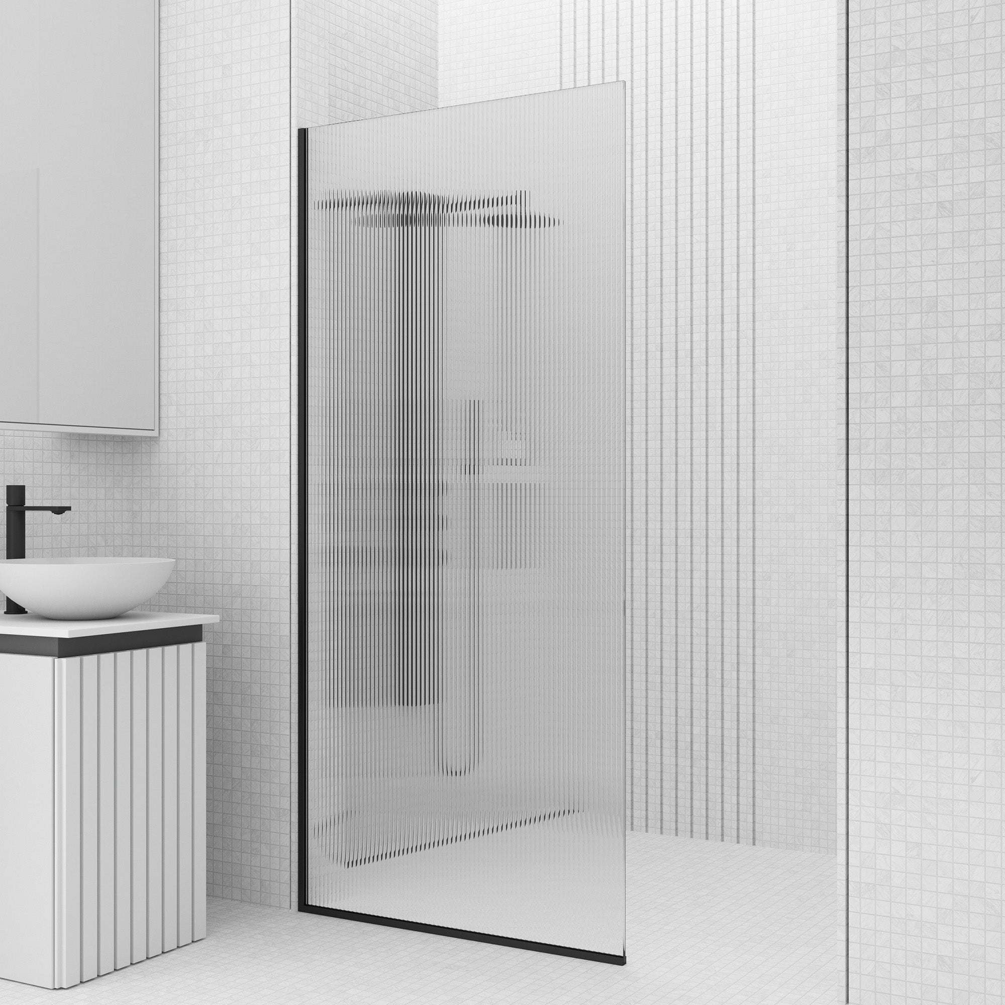 Meridian Zenith 34 x 74 in. Semi-Framed Fixed Shower Screen - Image 91