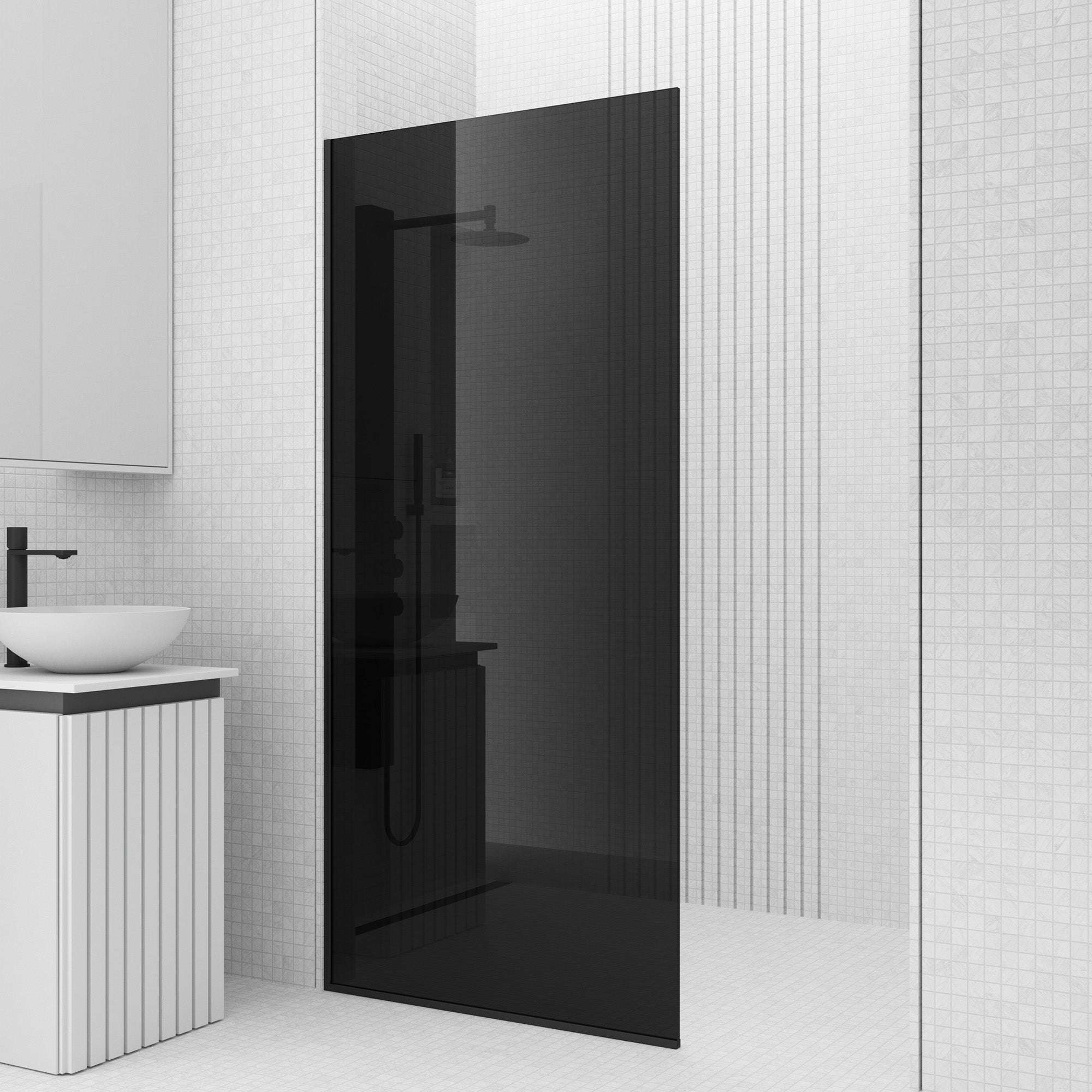 Meridian Zenith 34 x 74 in. Semi-Framed Fixed Shower Screen - Image 92