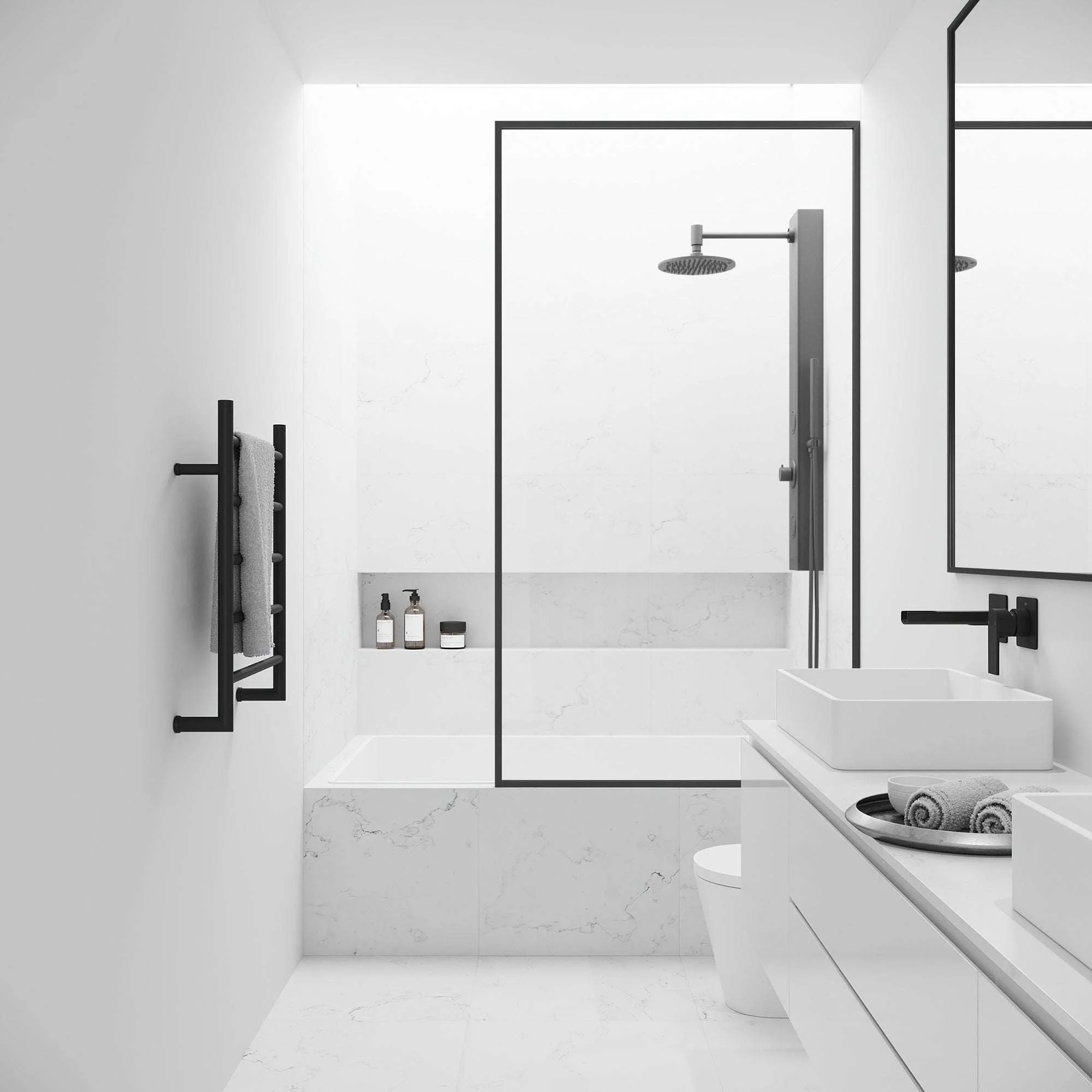 VIGO Meridian 34 x 62 in. Framed Fixed Tub Screen with Clear/Fluted Tempered Glass - Image 10