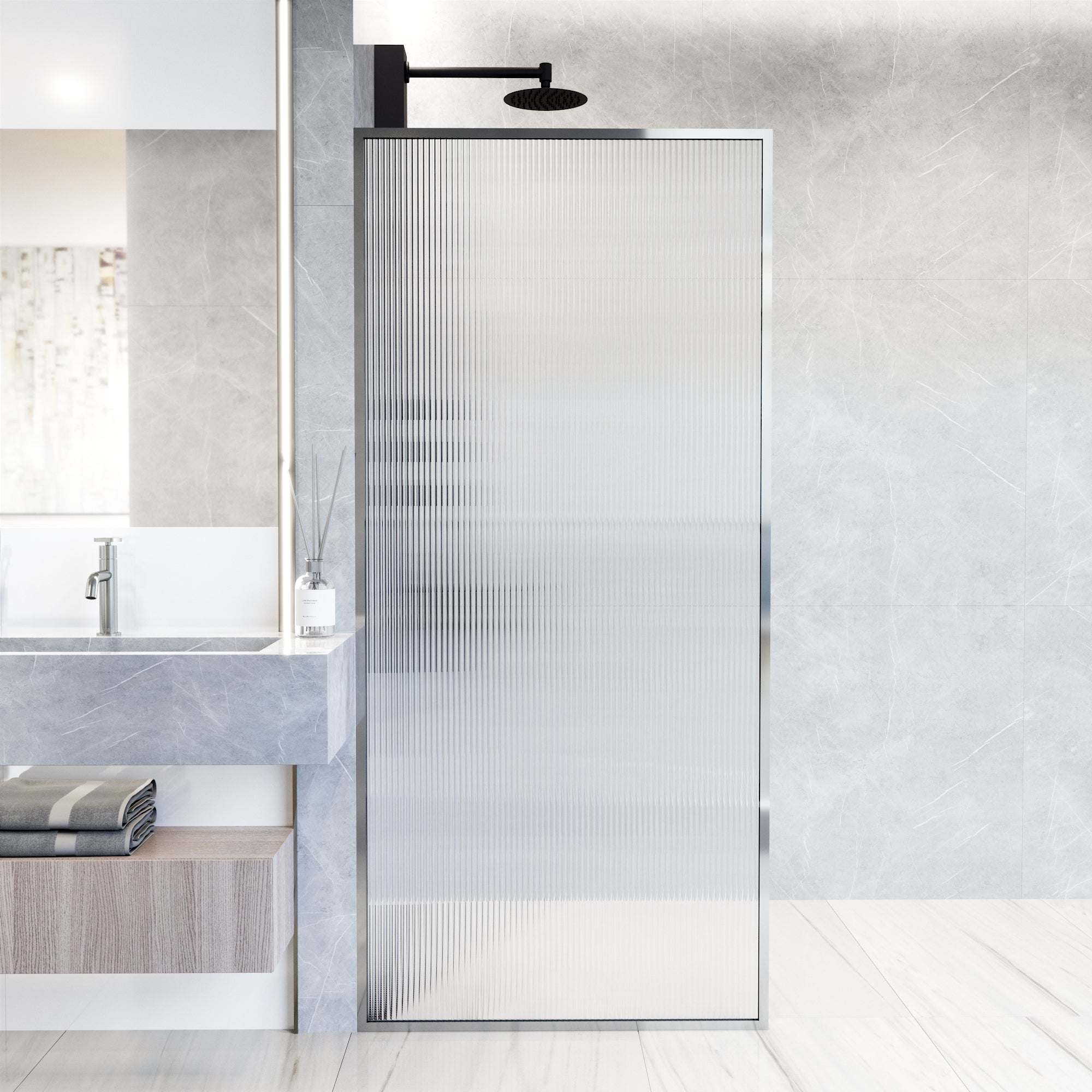 Meridian Framed Fixed Shower Screen - Image 11
