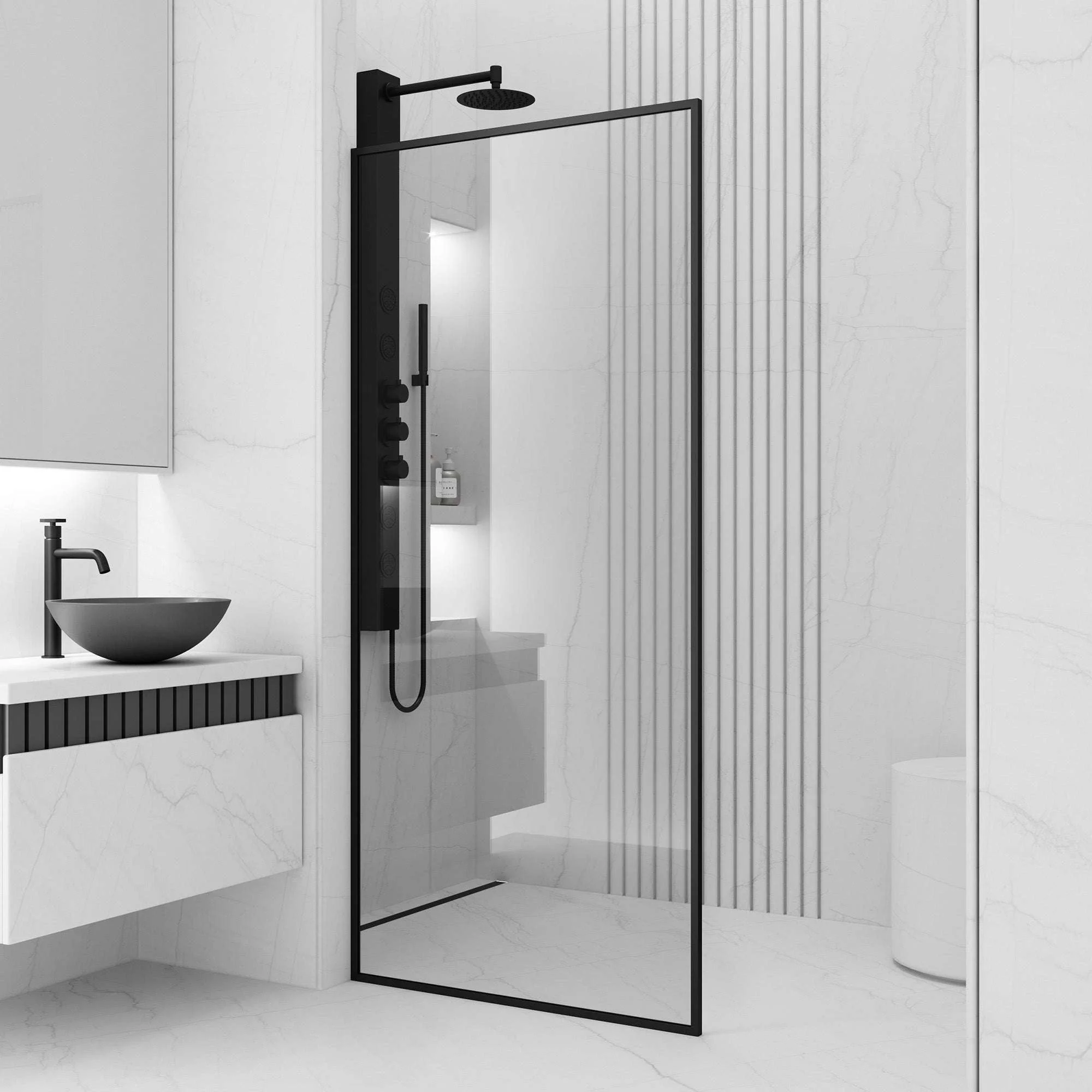 Meridian Framed Fixed Shower Screen - Image 28
