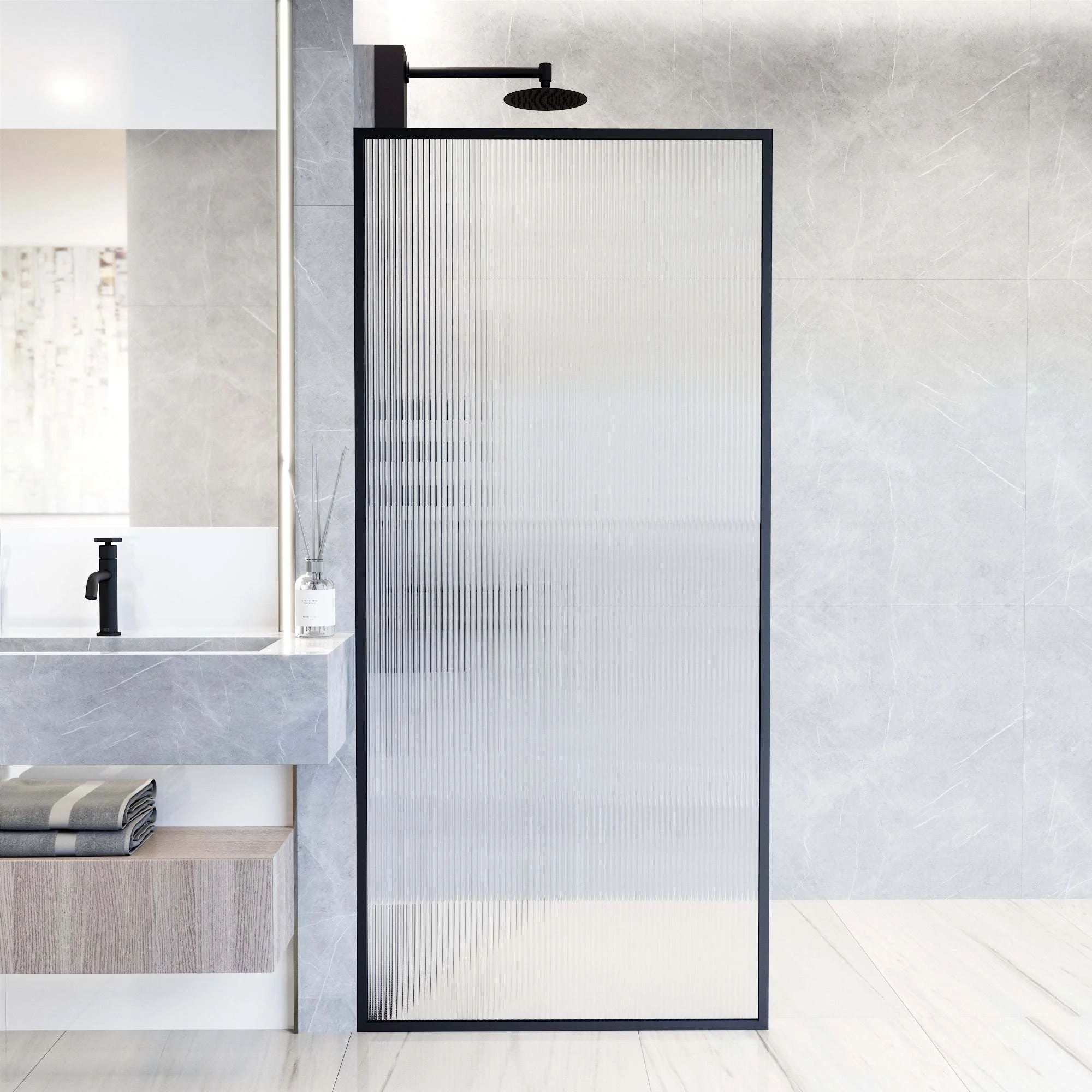 Meridian Framed Fixed Shower Screen - Image 29