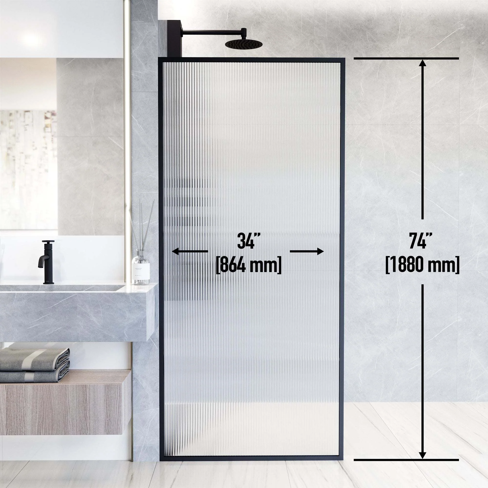 Meridian Framed Fixed Shower Screen - Image 31
