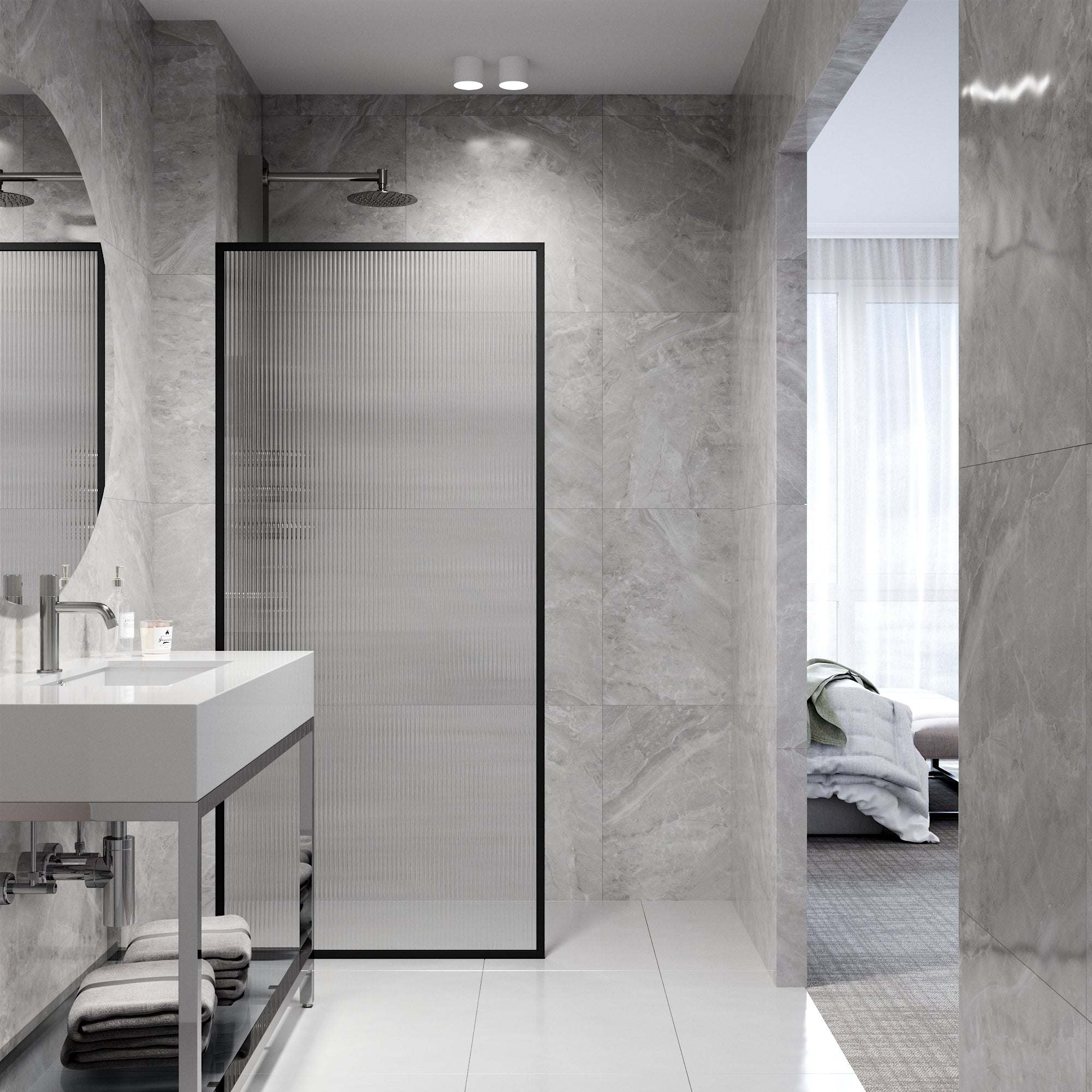 Meridian Framed Fixed Shower Screen - Image 34