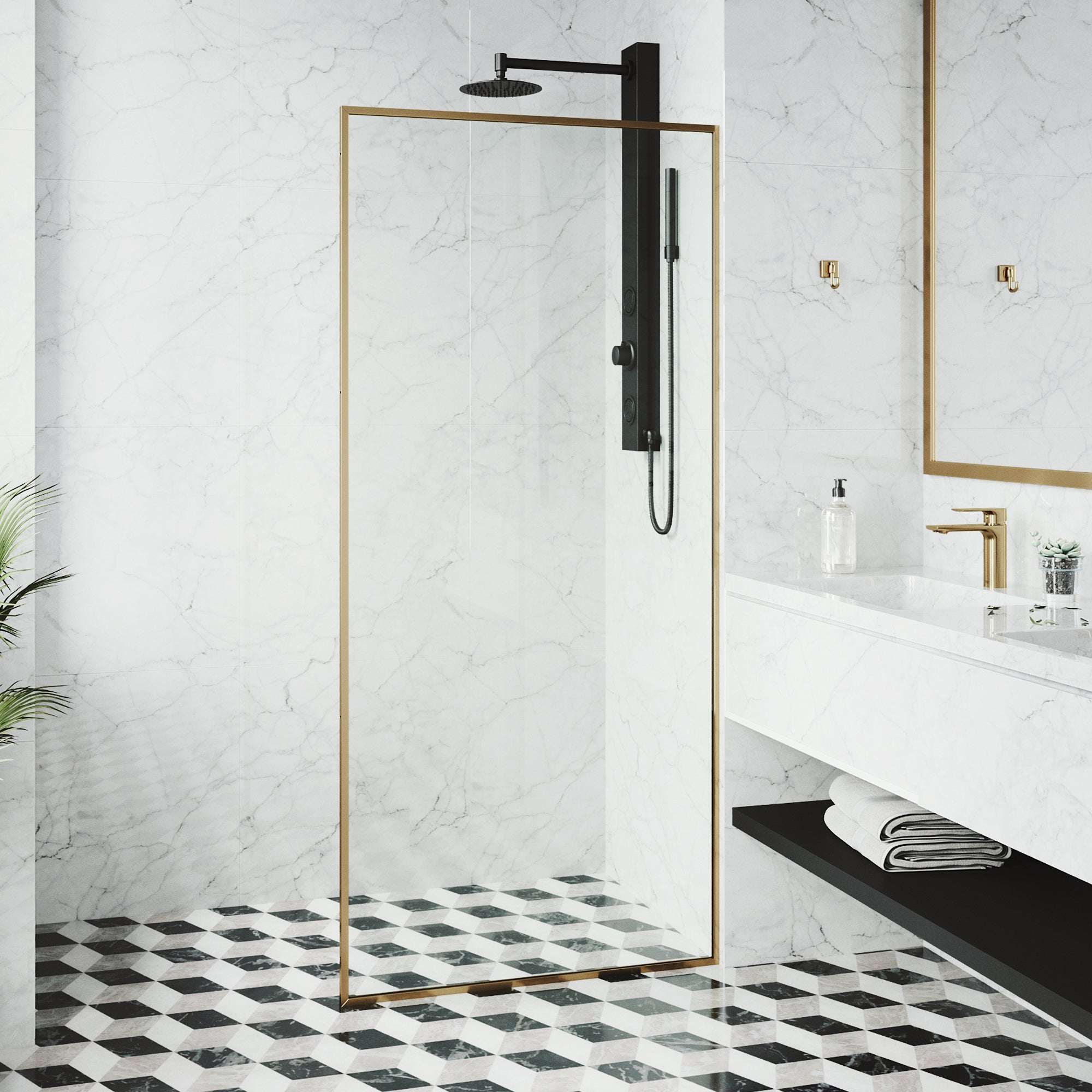Meridian Framed Fixed Shower Screen - Image 38