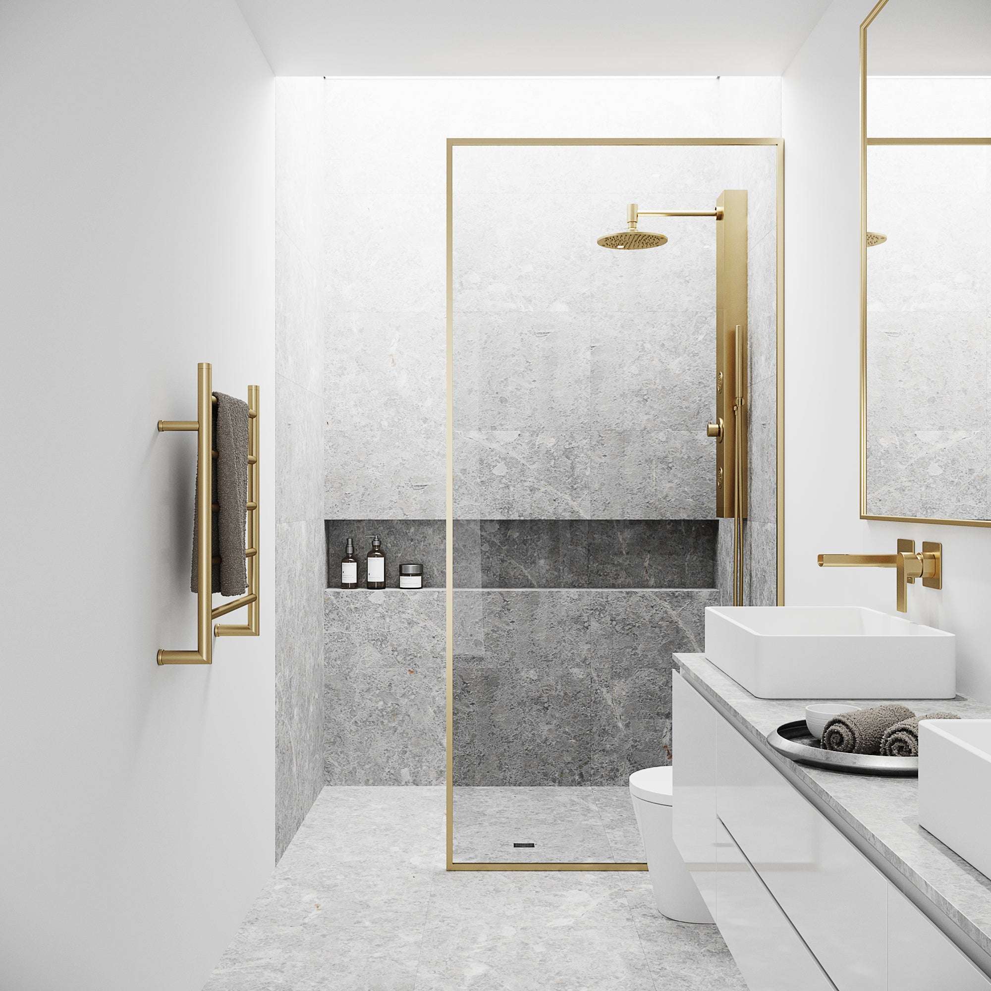 Meridian Framed Fixed Shower Screen - Image 39