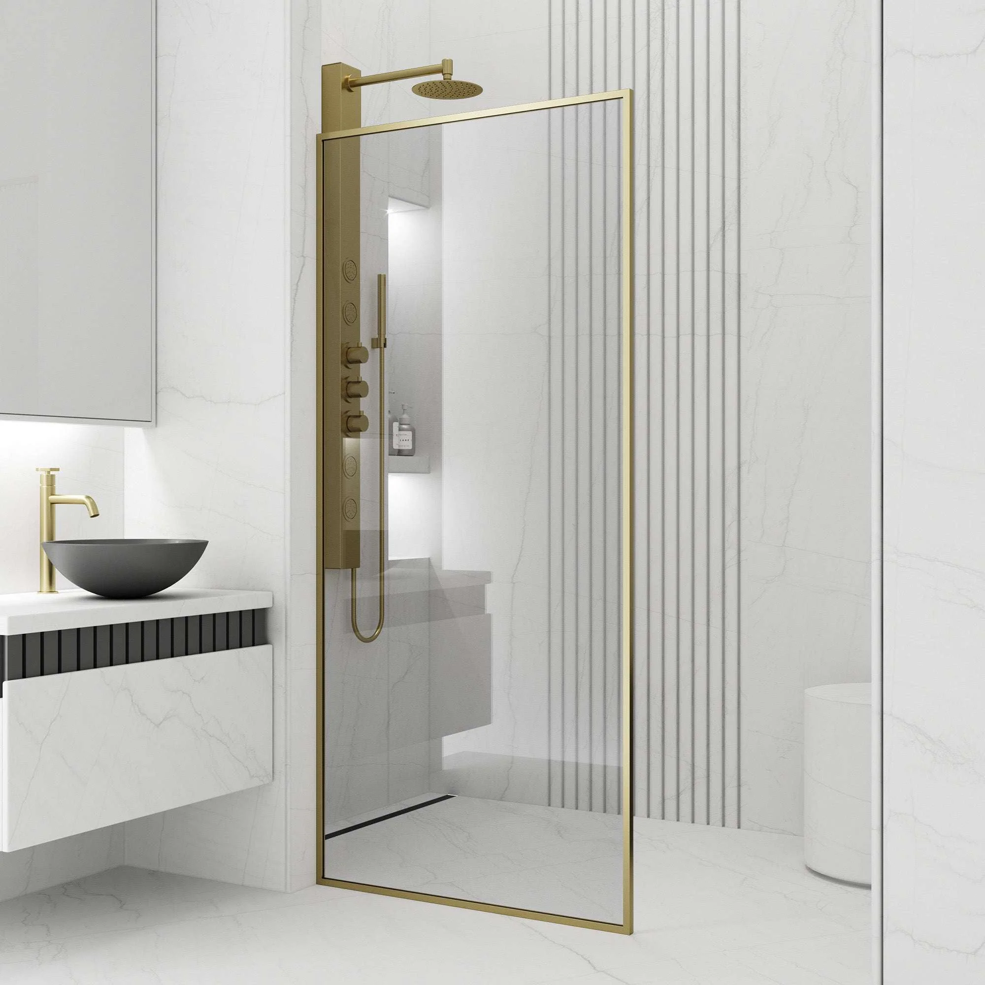 Meridian Framed Fixed Shower Screen - Image 47