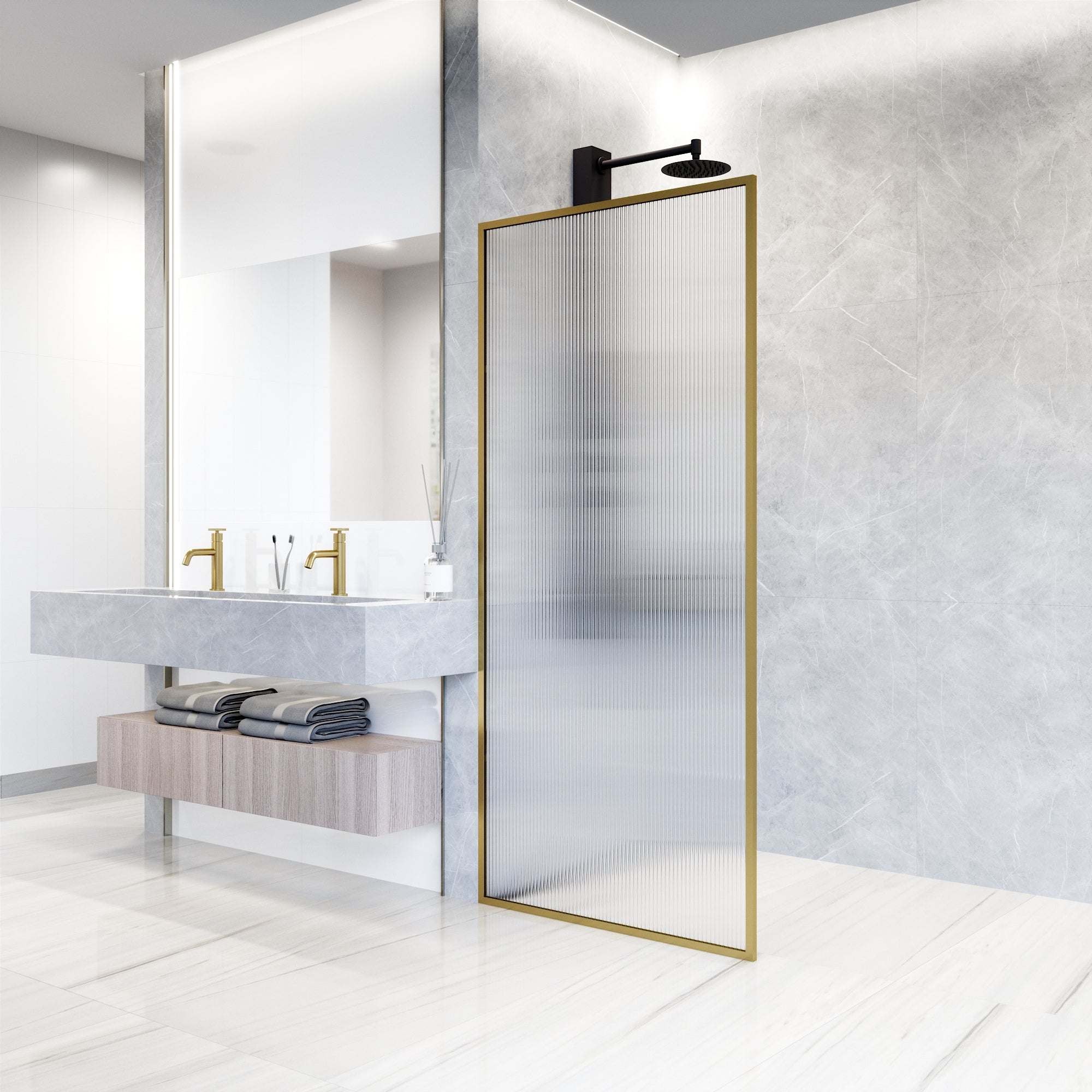 Meridian Framed Fixed Shower Screen - Image 49