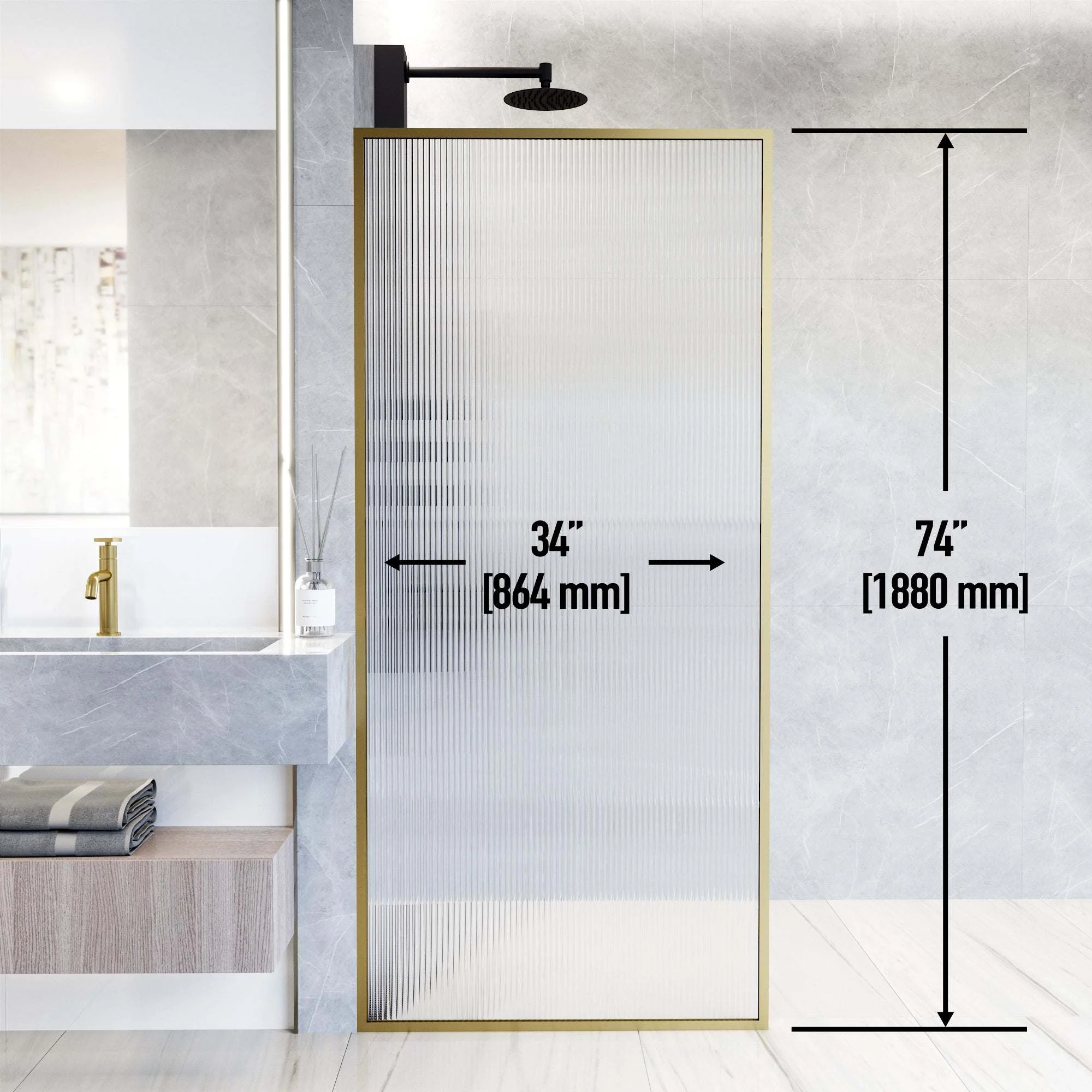 Meridian Framed Fixed Shower Screen - Image 50