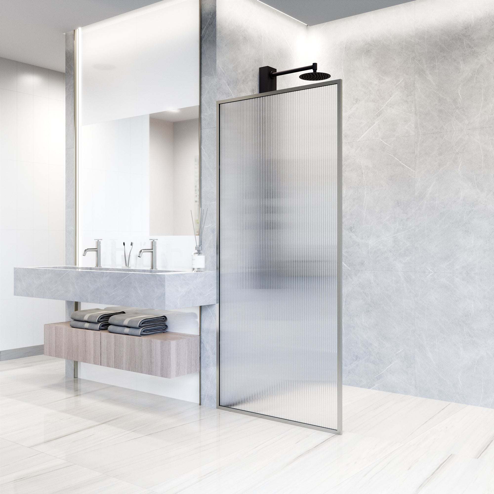 Meridian Framed Fixed Shower Screen - Image 67