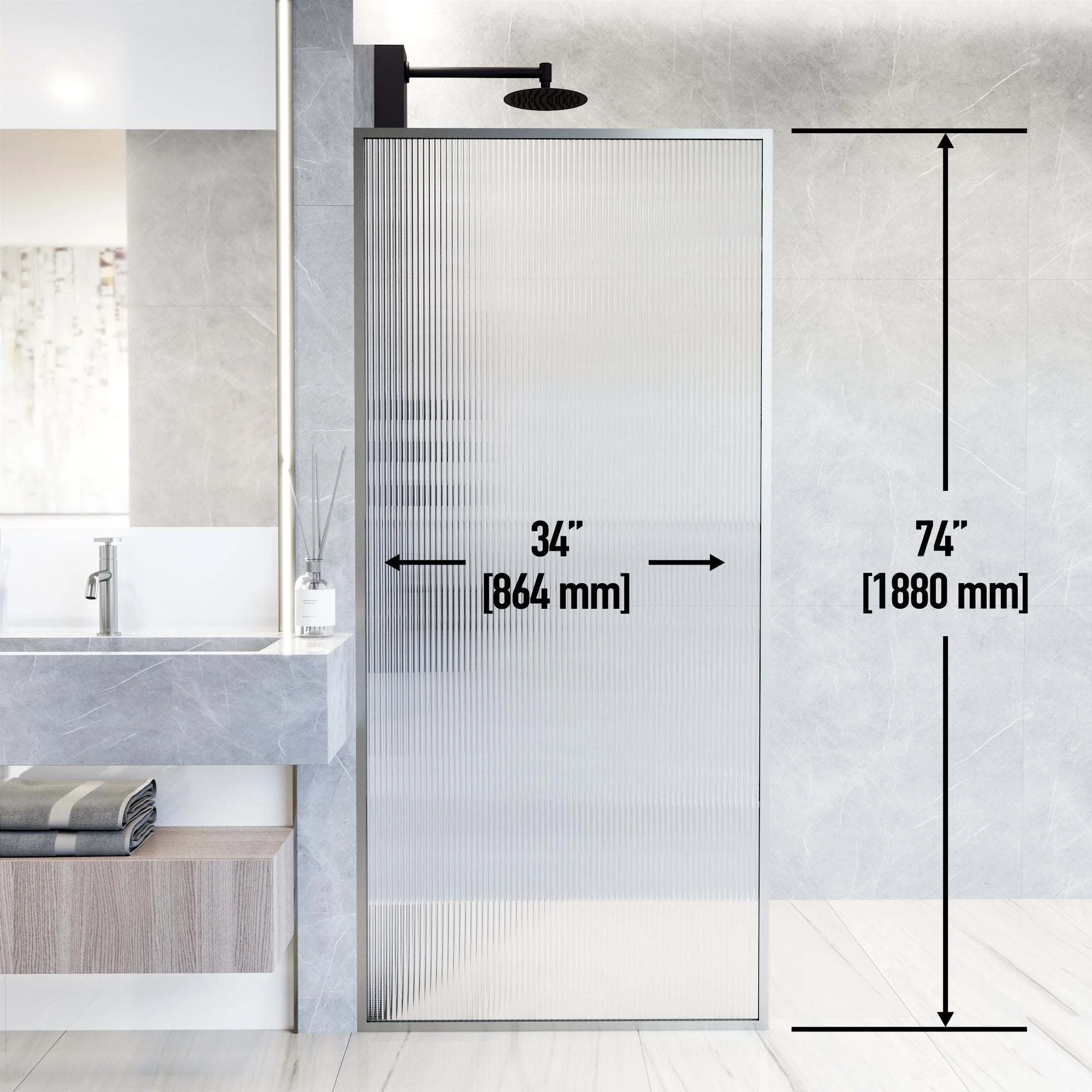 Meridian Framed Fixed Shower Screen - Image 68