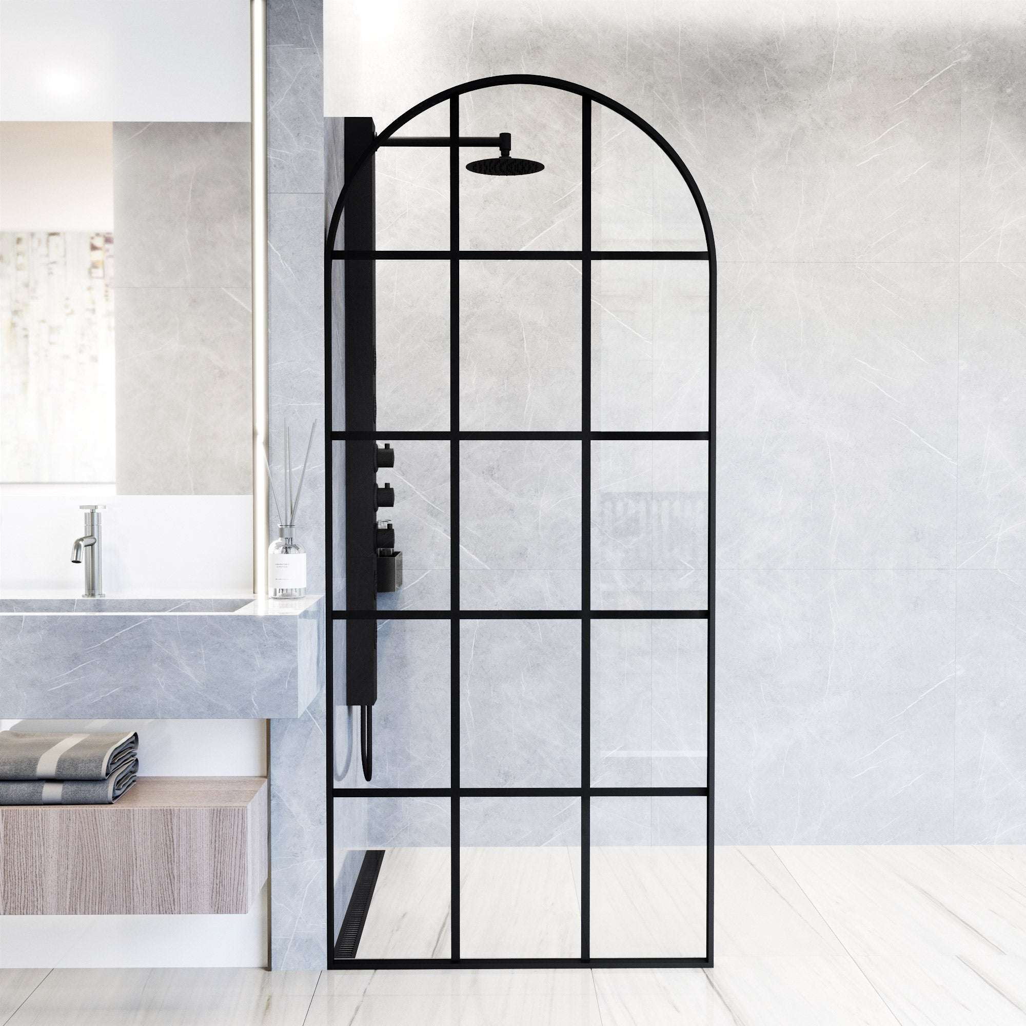 Arden Framed Fixed Shower Screen - Image 12