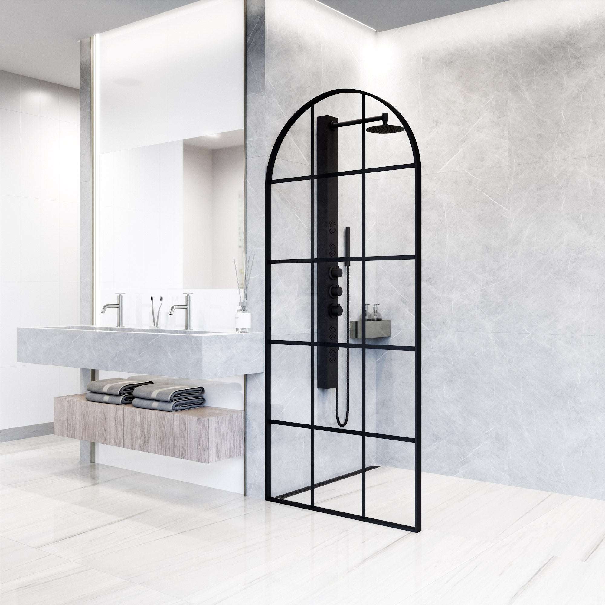 Arden Framed Fixed Shower Screen - Image 13