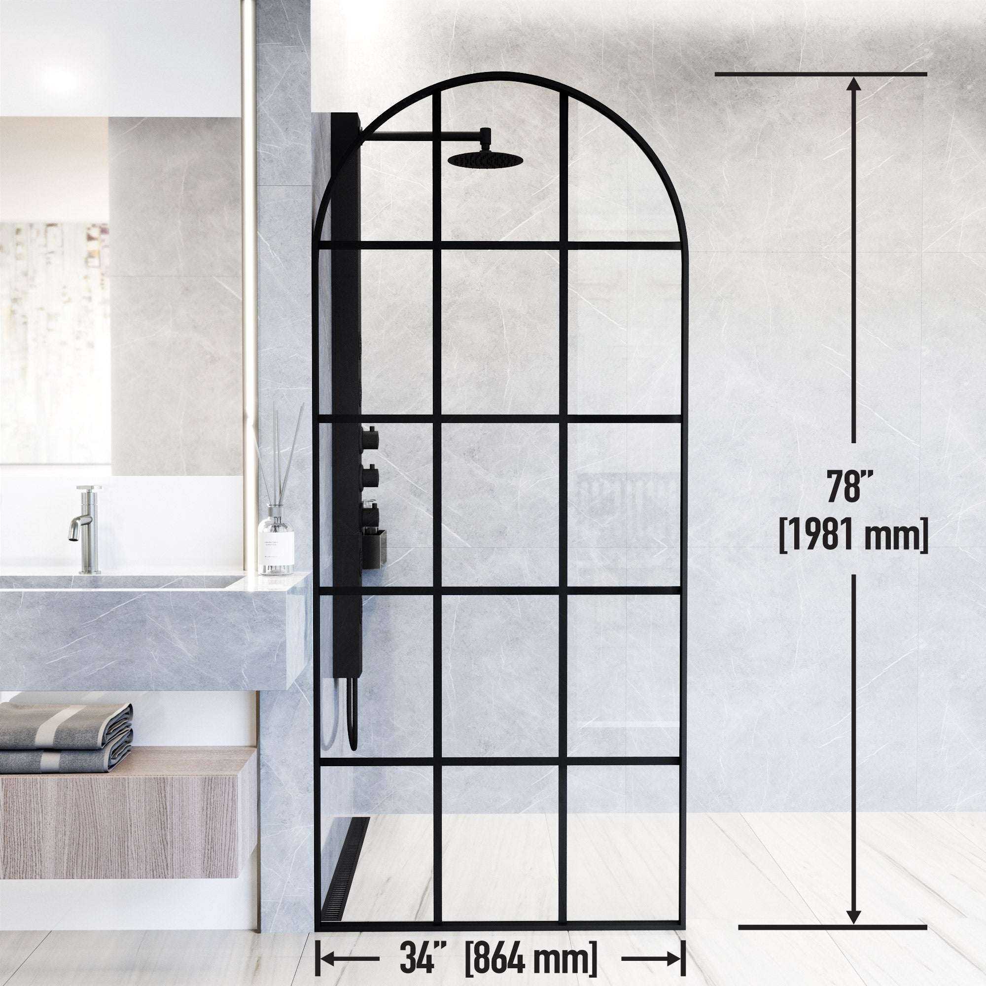 Arden Framed Fixed Shower Screen - Image 14