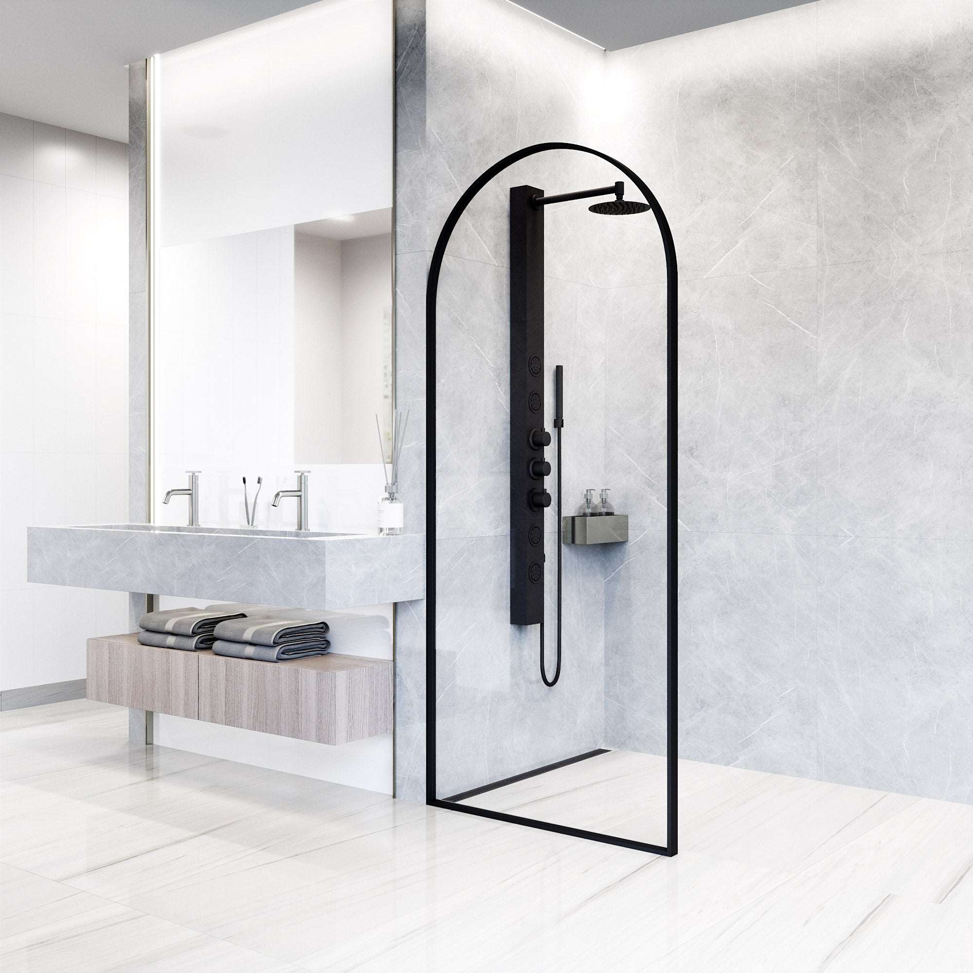 Arden Framed Fixed Shower Screen - Image 3