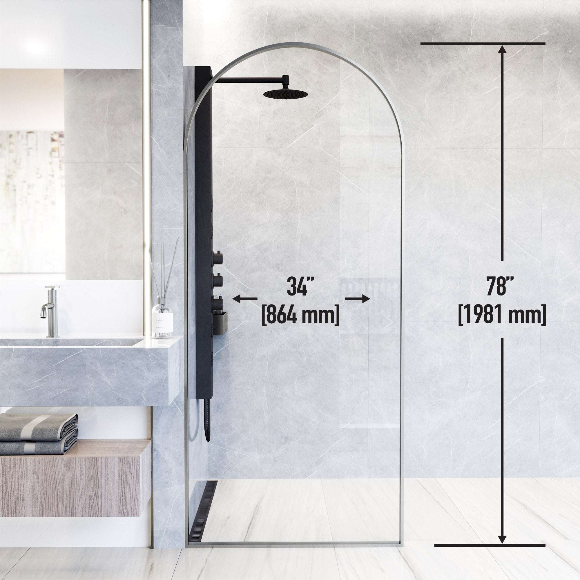 Arden Framed Fixed Shower Screen - Image 34