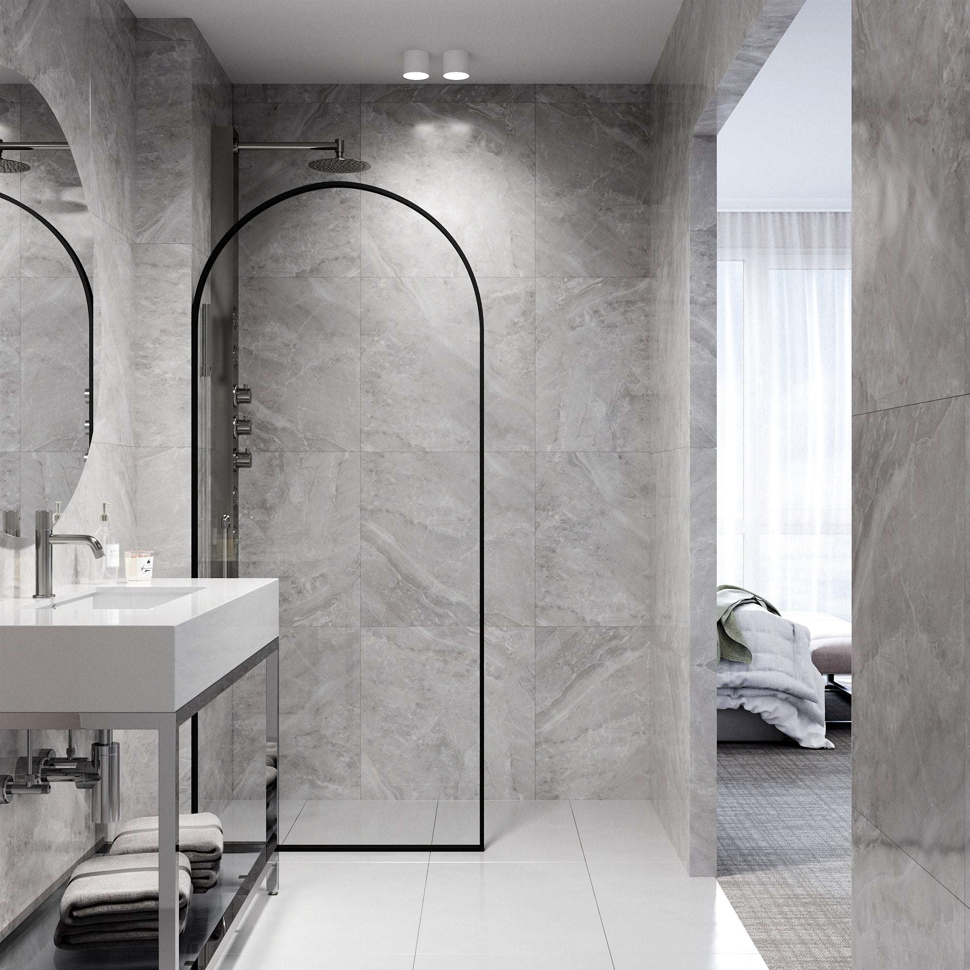 Arden Framed Fixed Shower Screen - Image 7