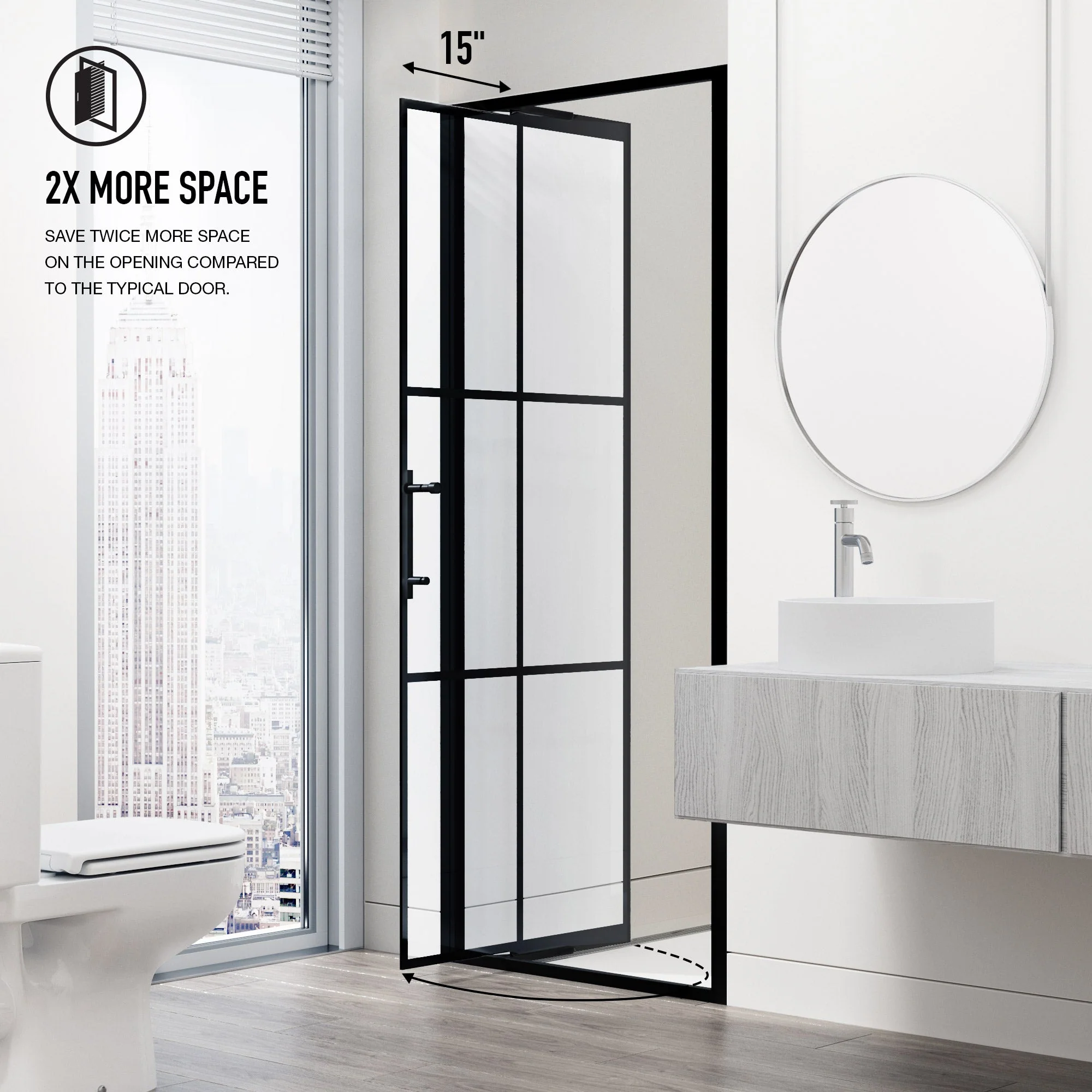 Astoria Framed Pivot Shower Door - Image 16
