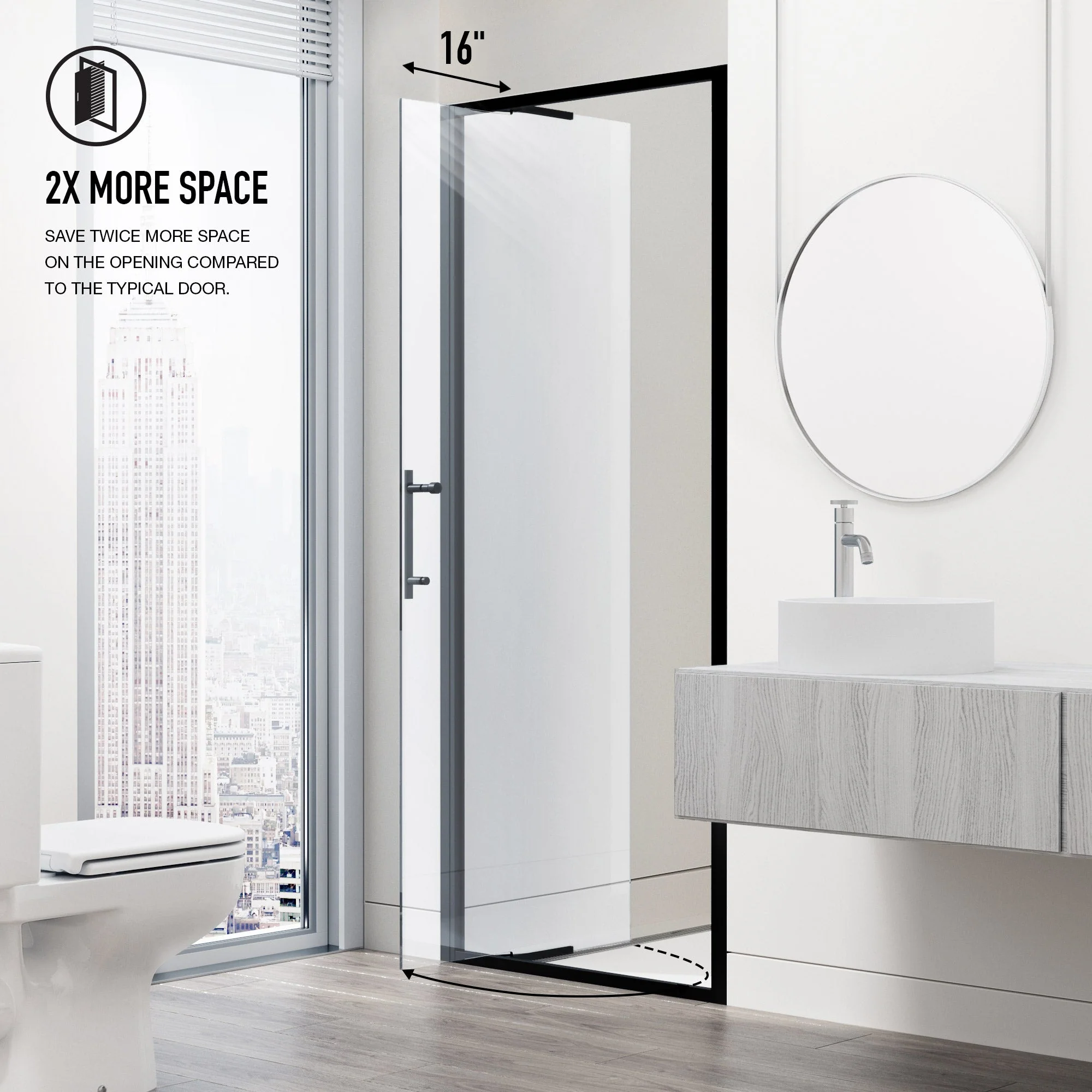 Astoria Framed Pivot Shower Door - Image 3