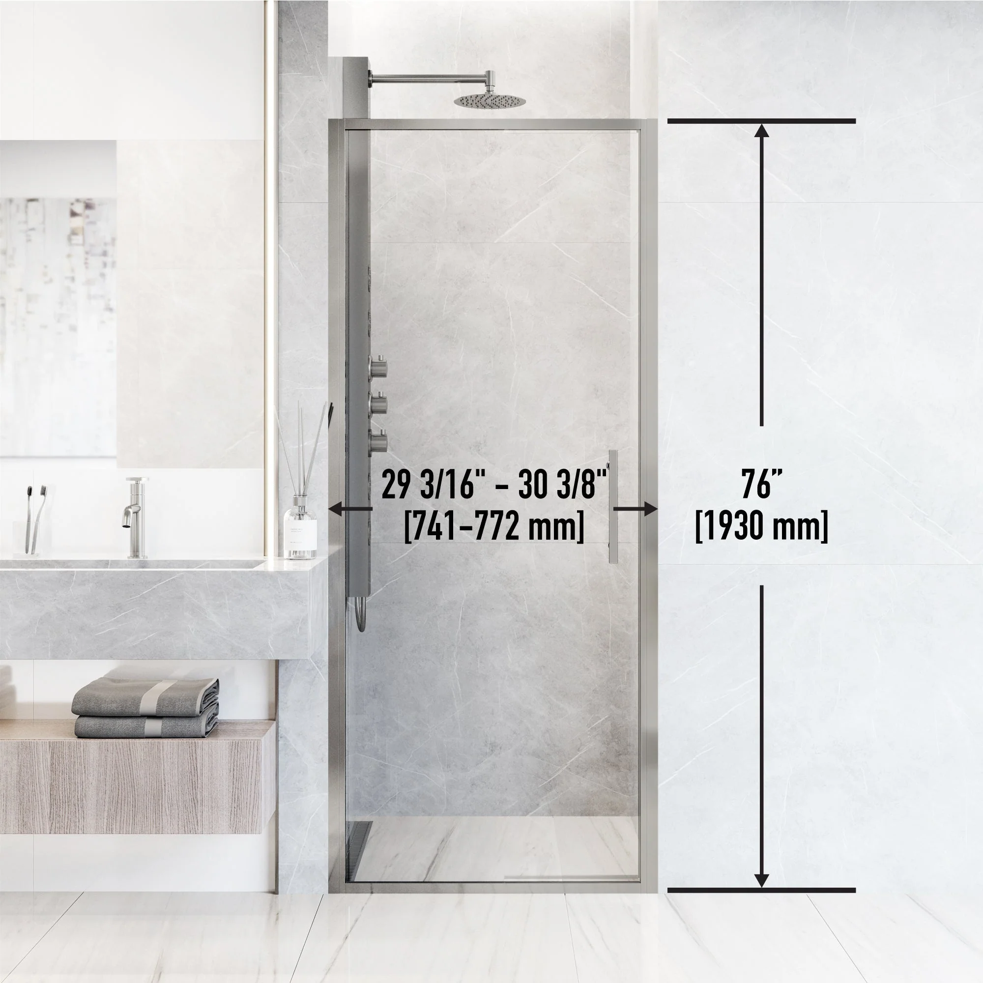 Astoria Framed Pivot Shower Door - Image 30