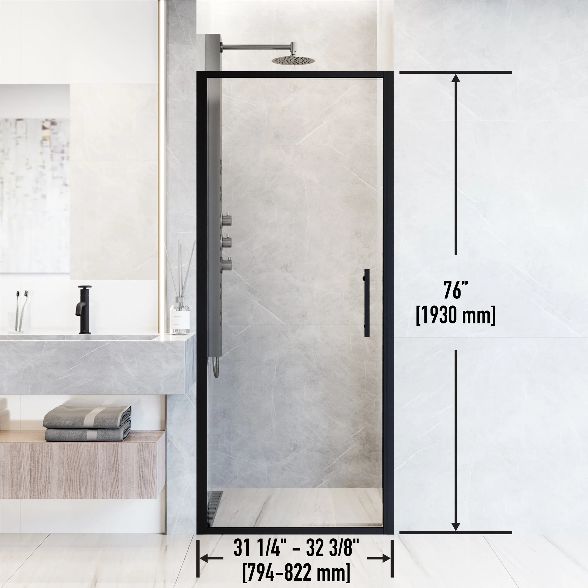 Astoria Framed Pivot Shower Door - Image 4
