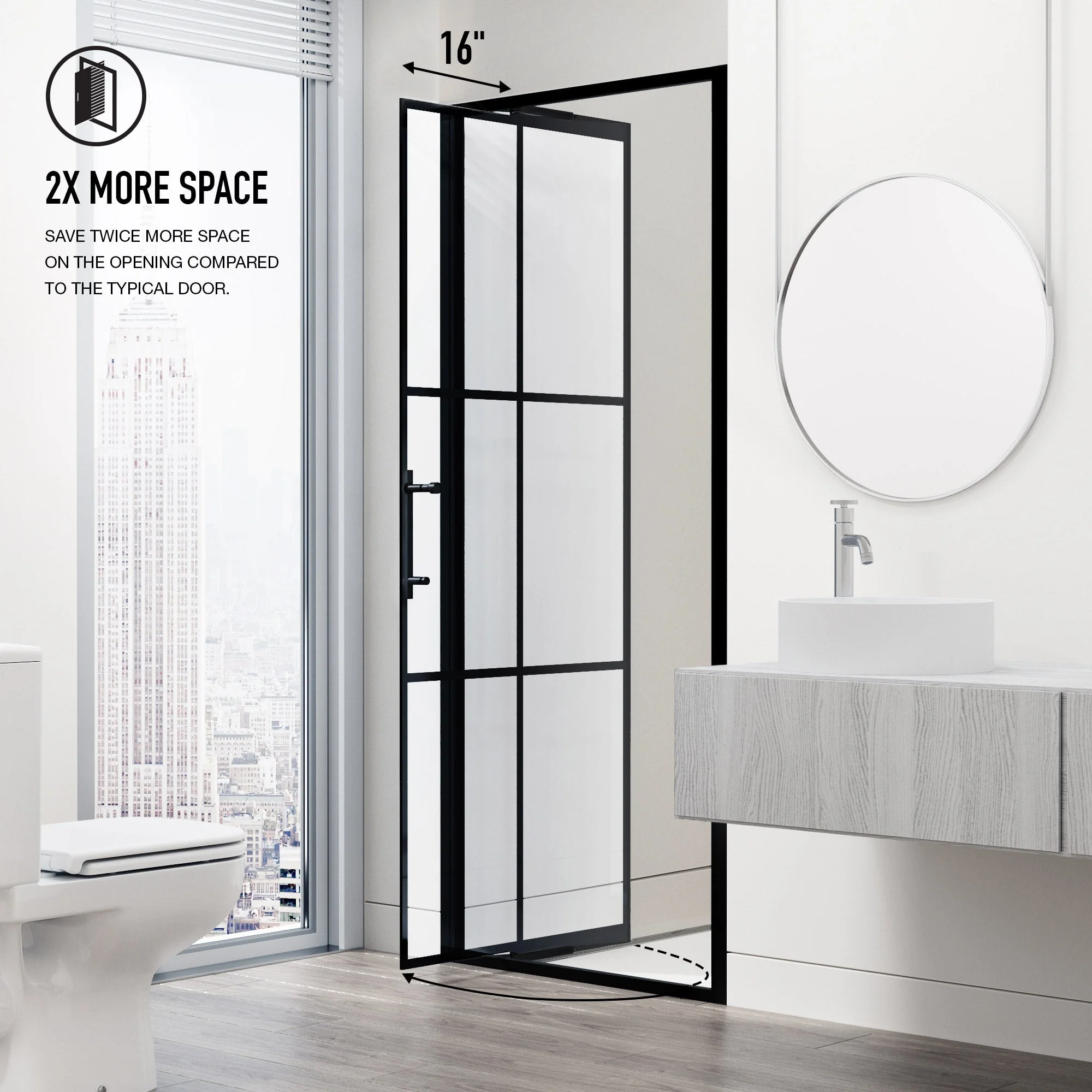 Astoria Framed Pivot Shower Door - Image 65