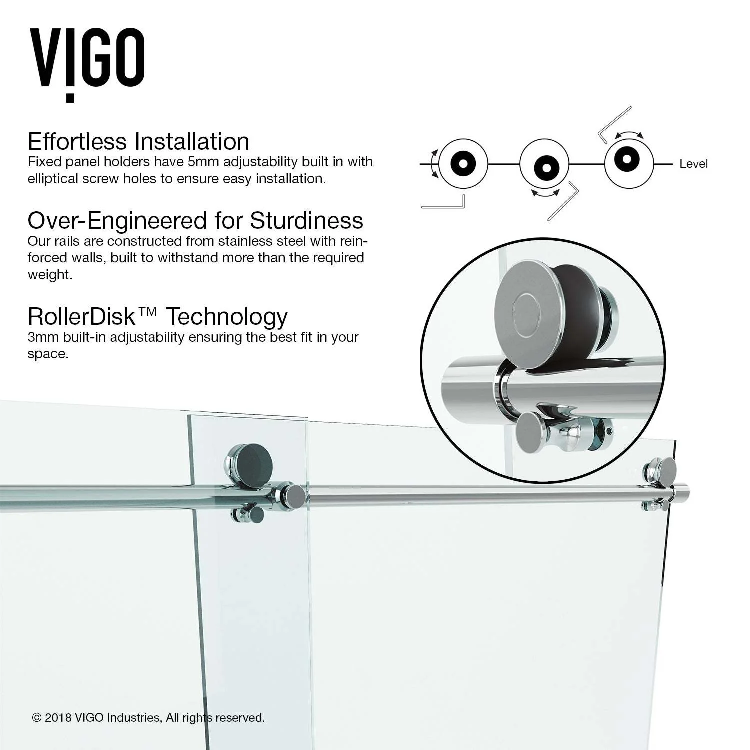 Ferrara Frameless Sliding Shower Door - Image 18