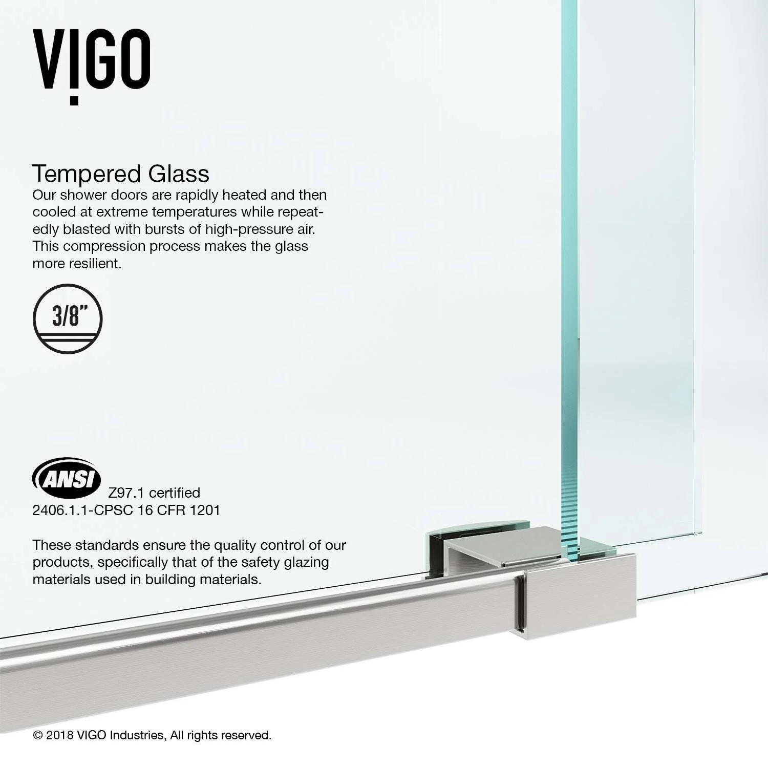 Ferrara Frameless Sliding Shower Door - Image 7
