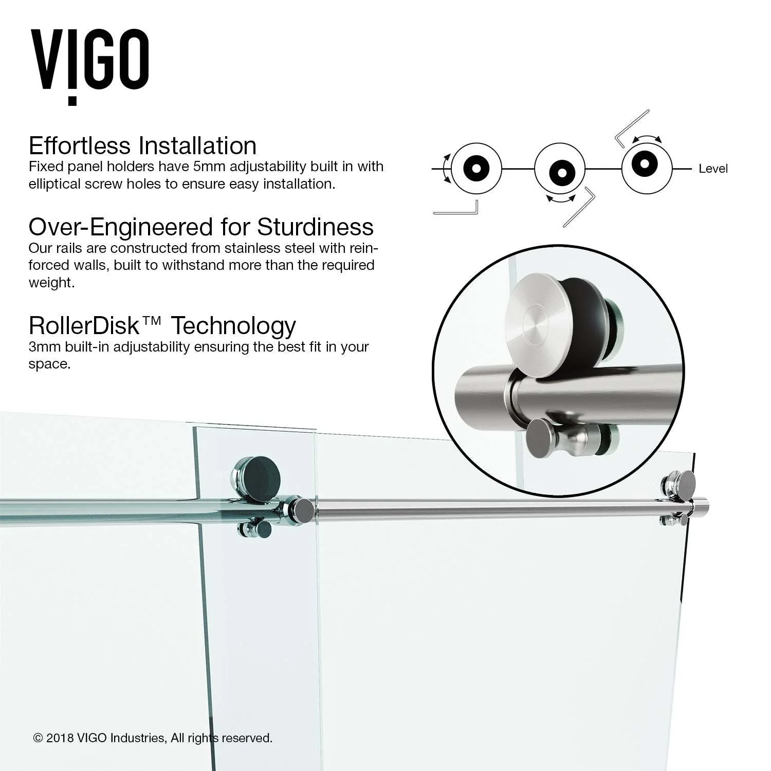 Ferrara Frameless Sliding Shower Door - Image 8