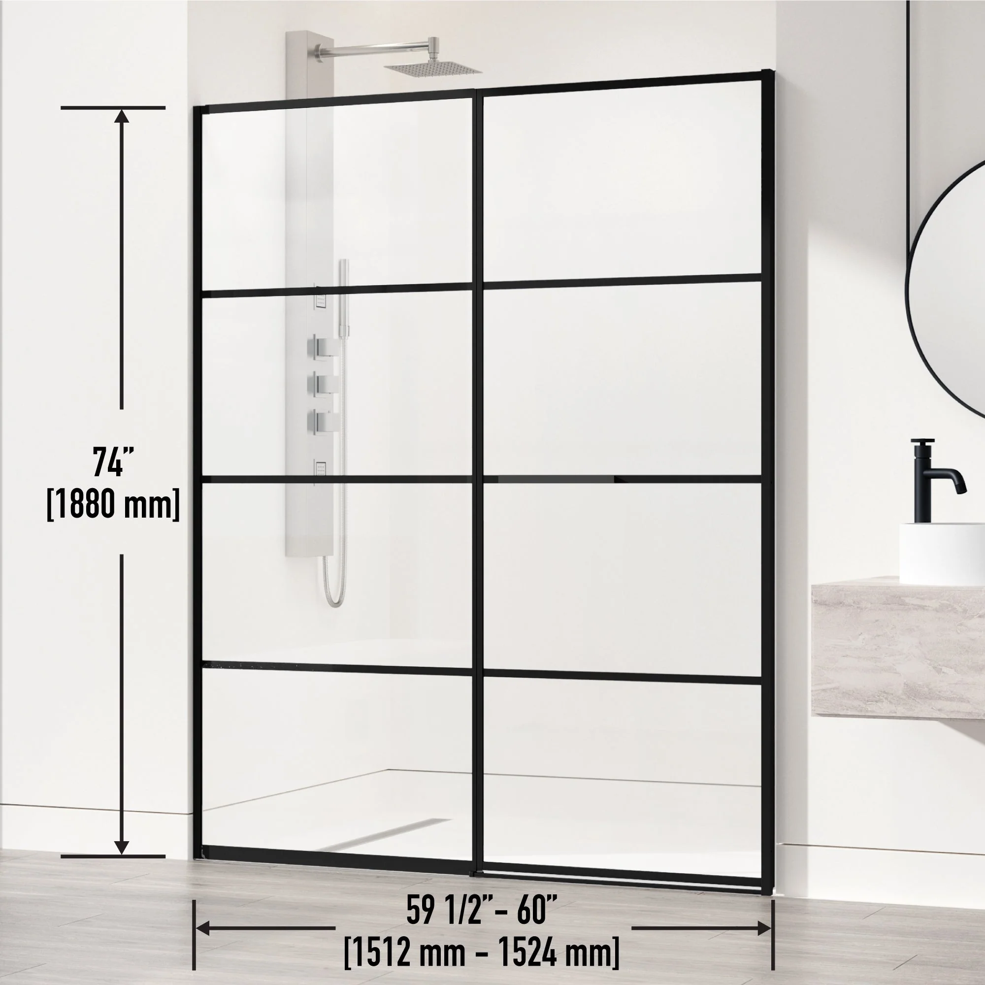 Meridian Hinged Shower Door - Image 4