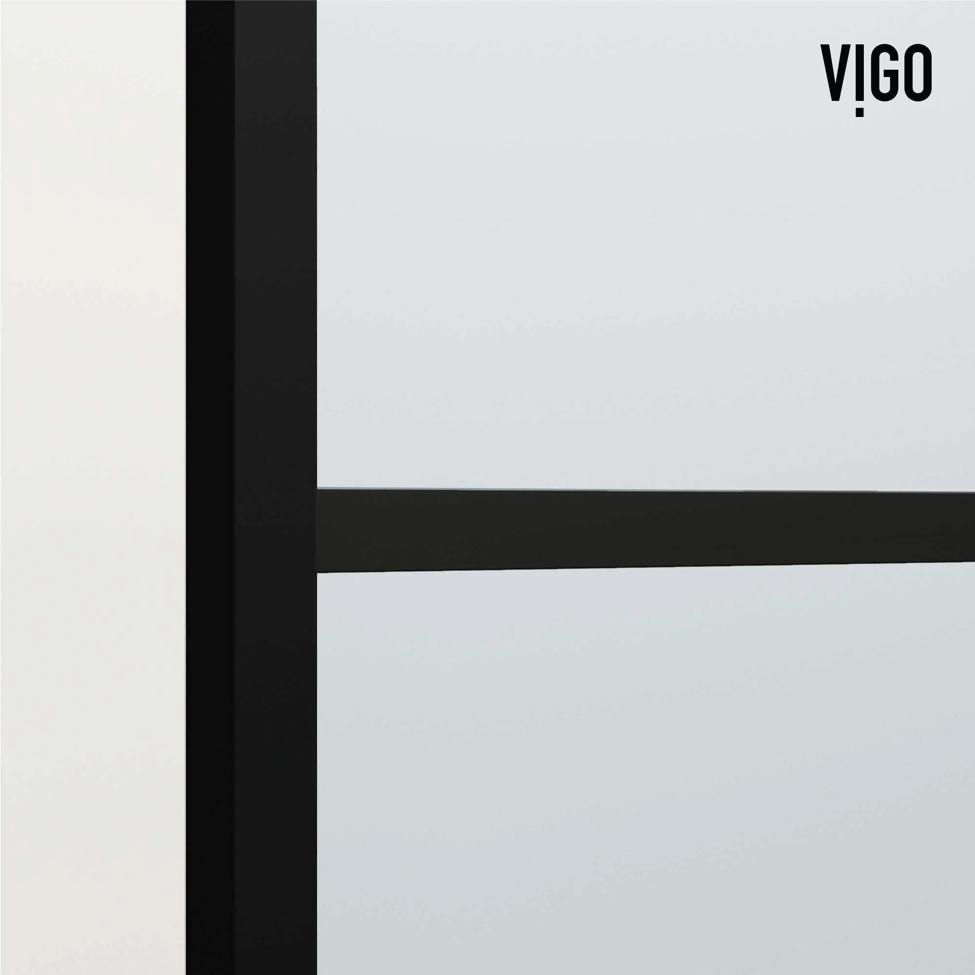 VIGO Meridian 34 x 62 in. Framed Fixed Tub Screen with Clear/Fluted Tempered Glass - Image 9