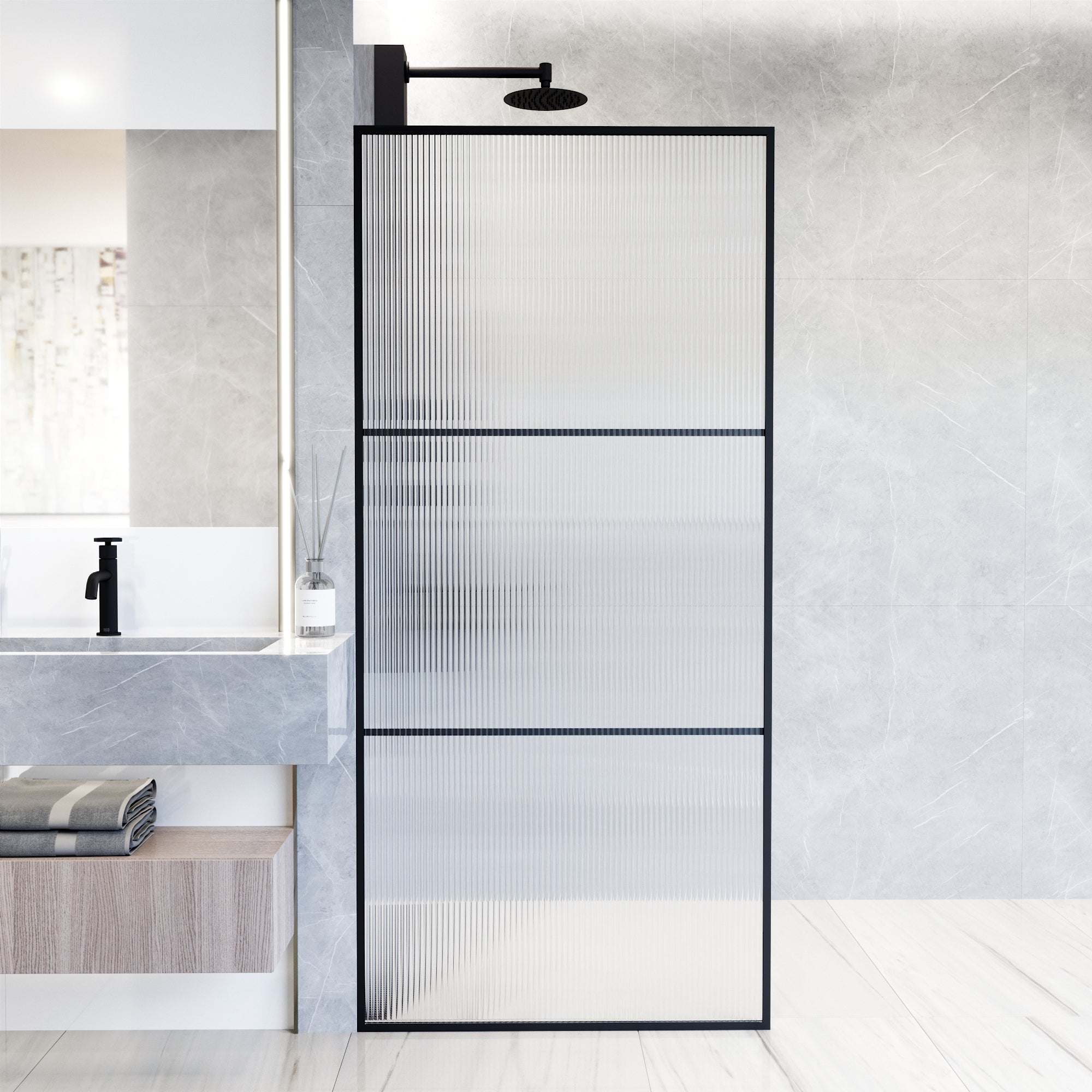 Meridian Divide Framed Fixed Shower Screen - Image 10