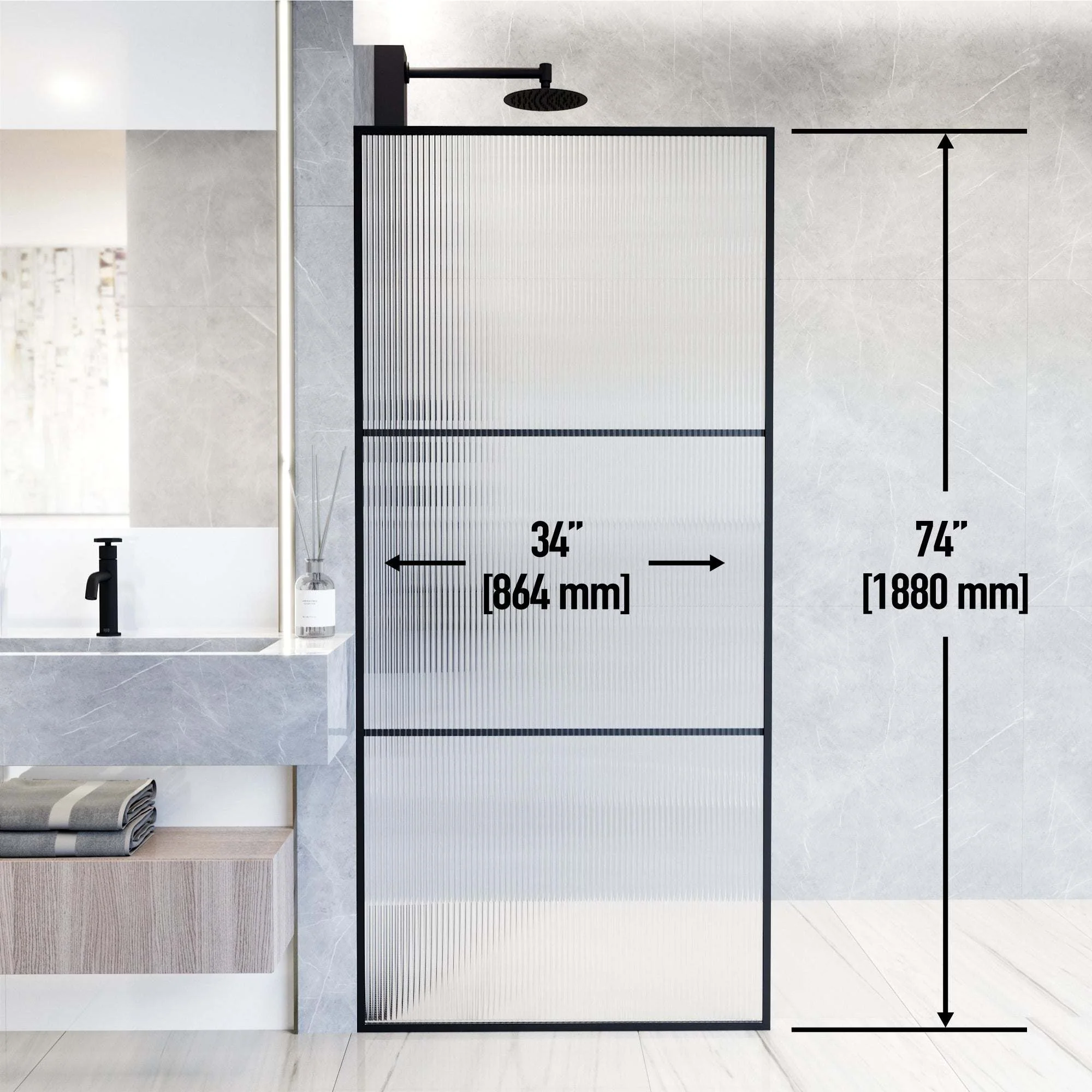 Meridian Divide Framed Fixed Shower Screen - Image 13