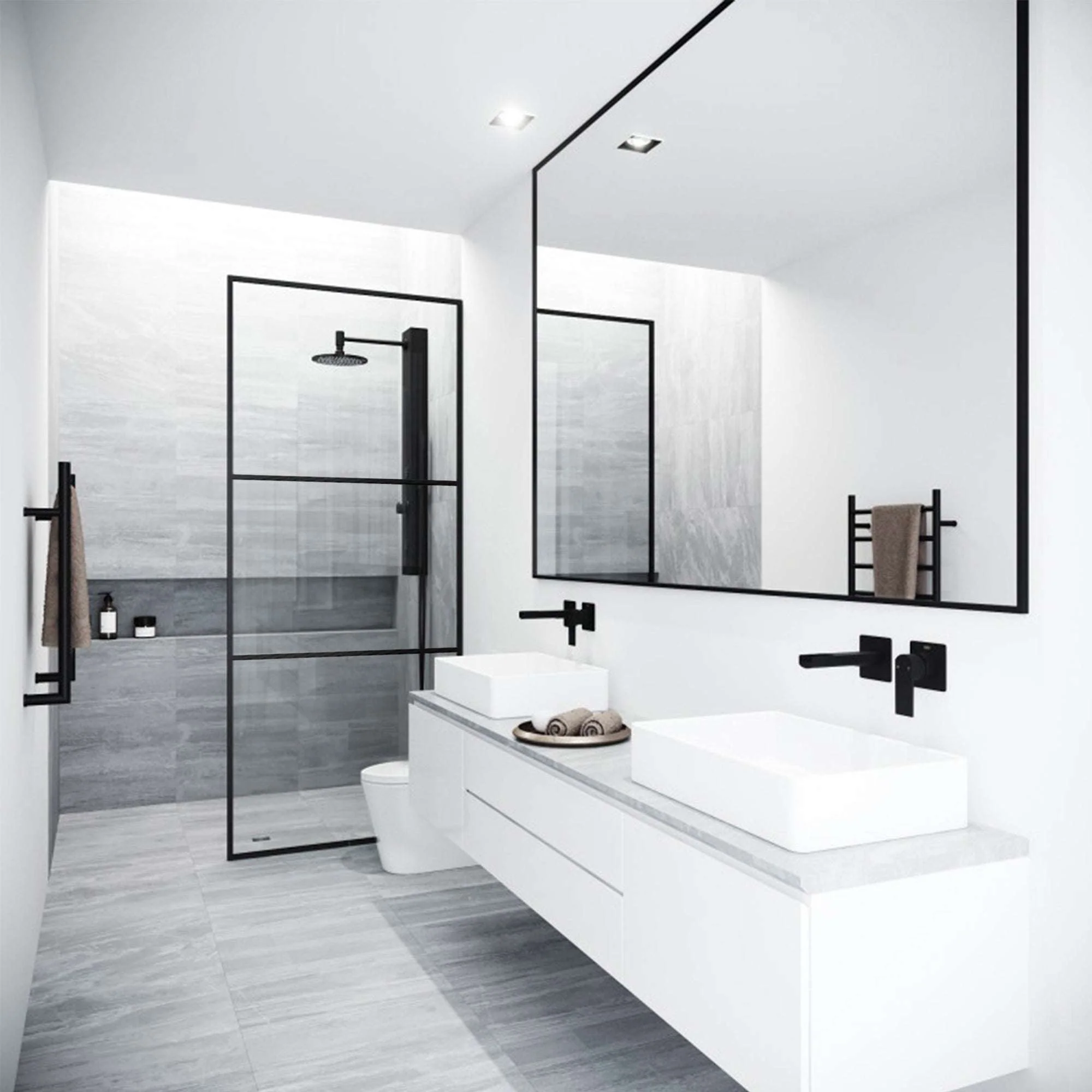 Meridian Divide Framed Fixed Shower Screen - Image 3