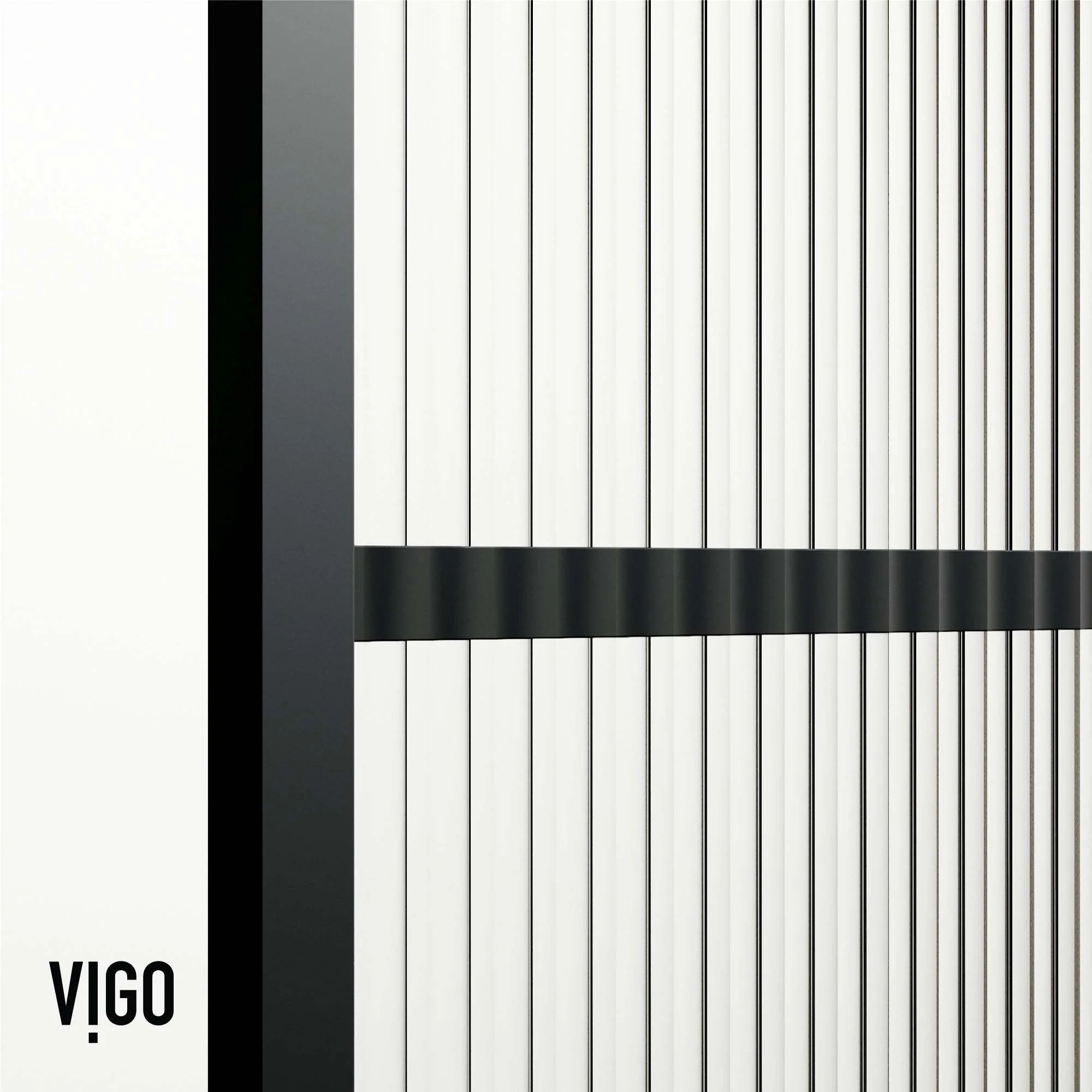 VIGO Meridian Ventana 34 x 62 in. Matte Black Framed Fixed Tub Screen with Clear/Fluted Tempered Glass - Image 20