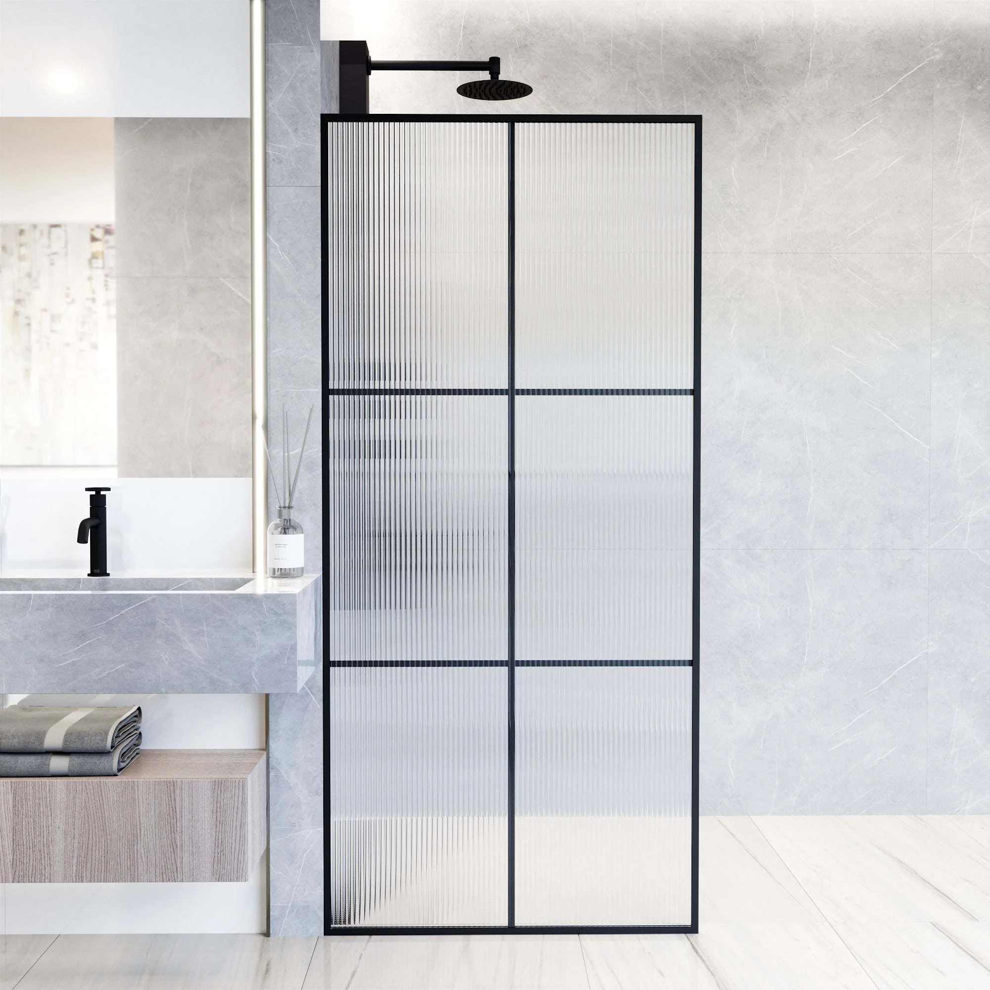 Meridian Ventana Framed Fixed Shower Screen - Image 10