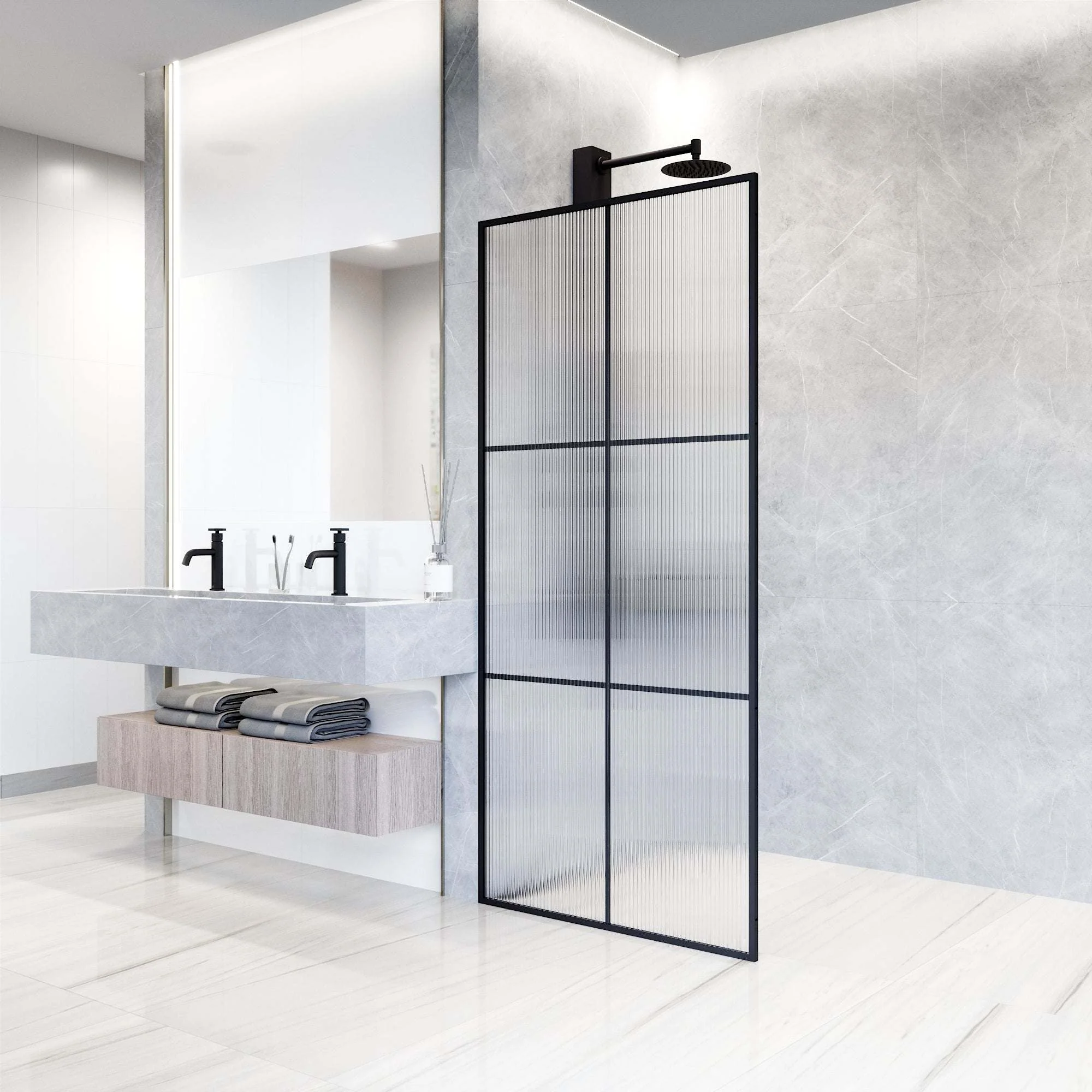 Meridian Ventana Framed Fixed Shower Screen - Image 12