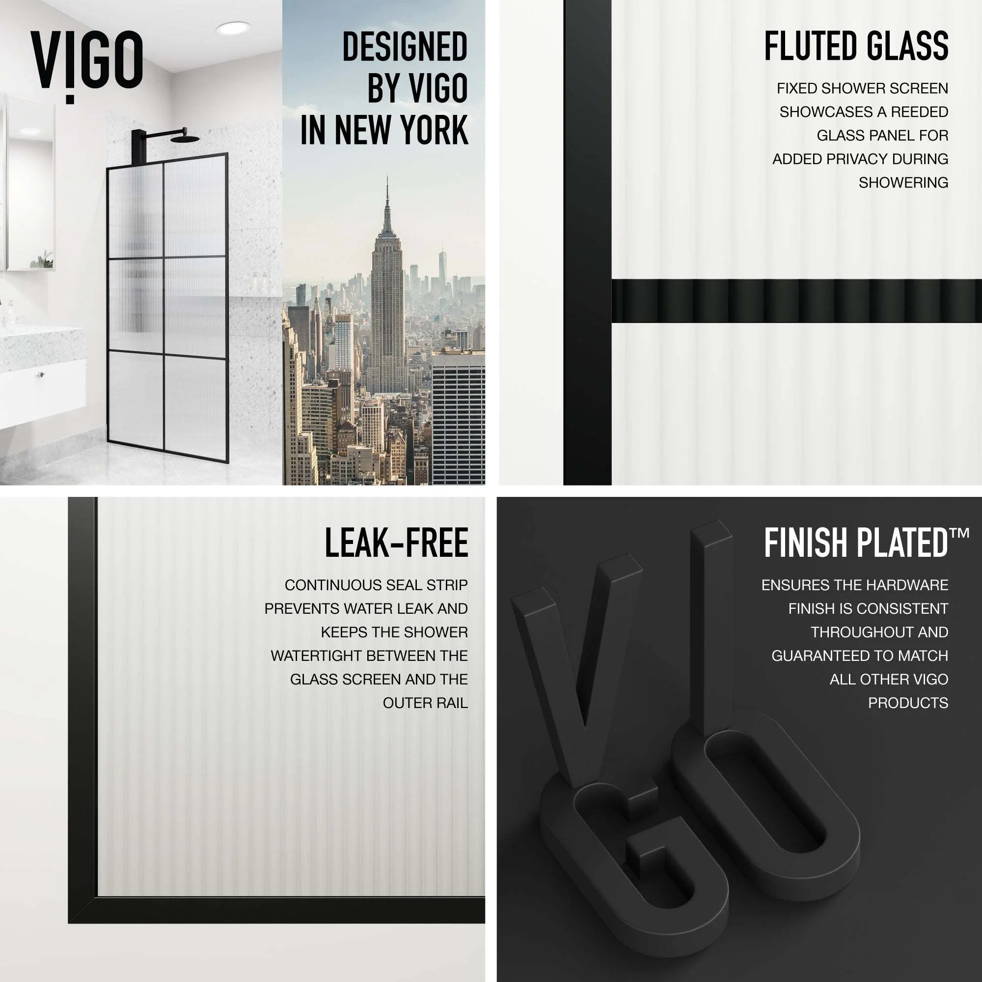Meridian Ventana Framed Fixed Shower Screen - Image 14