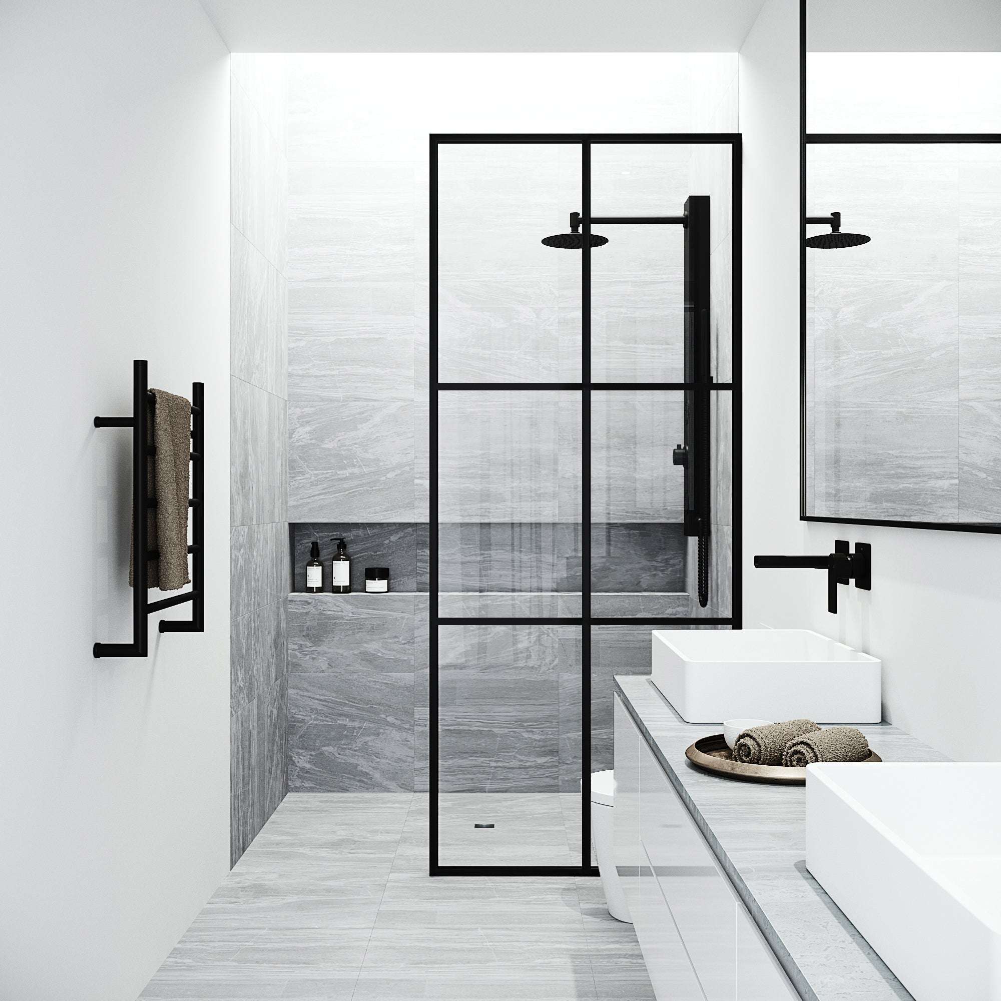 Meridian Ventana Framed Fixed Shower Screen - Image 4