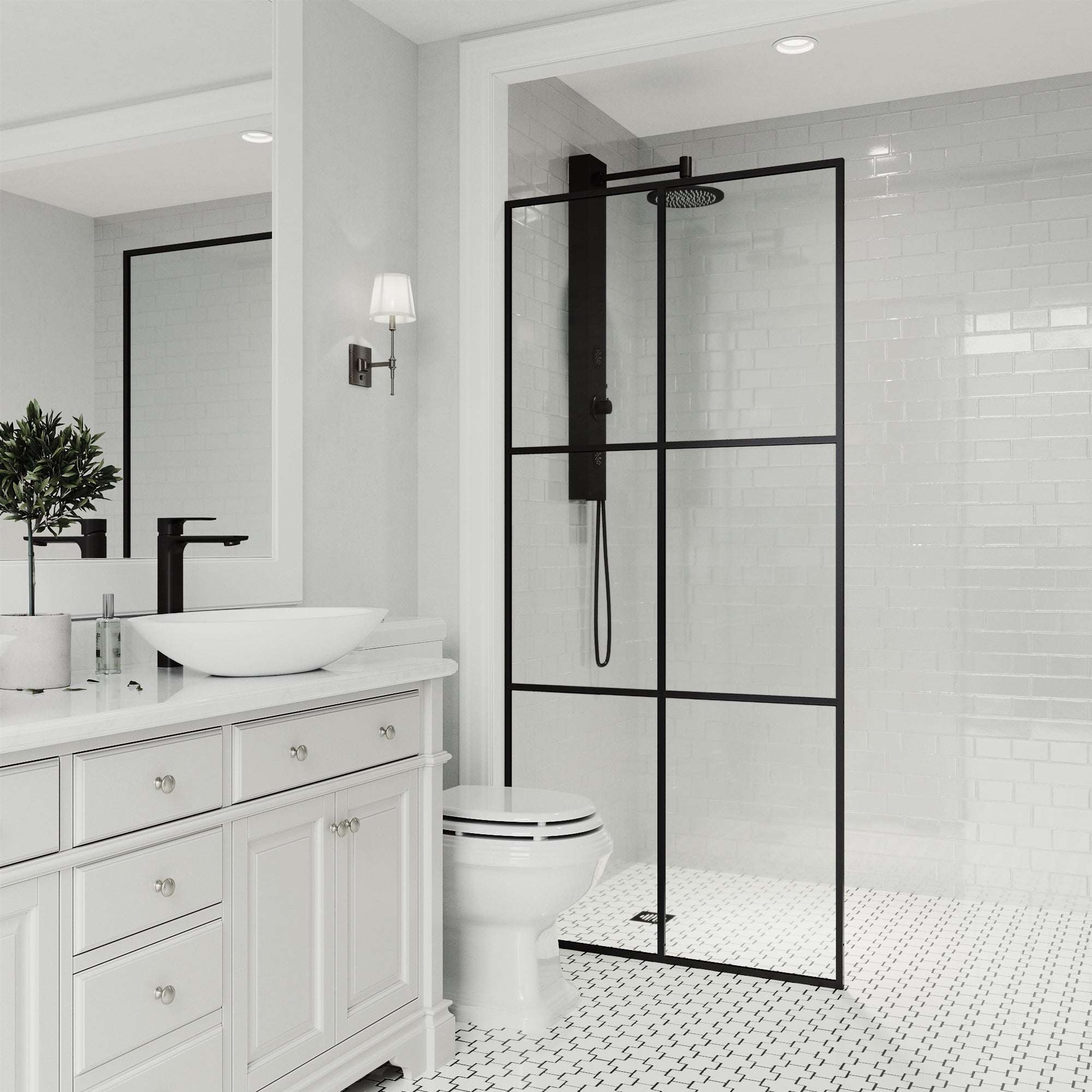 Meridian Ventana Framed Fixed Shower Screen - Image 5