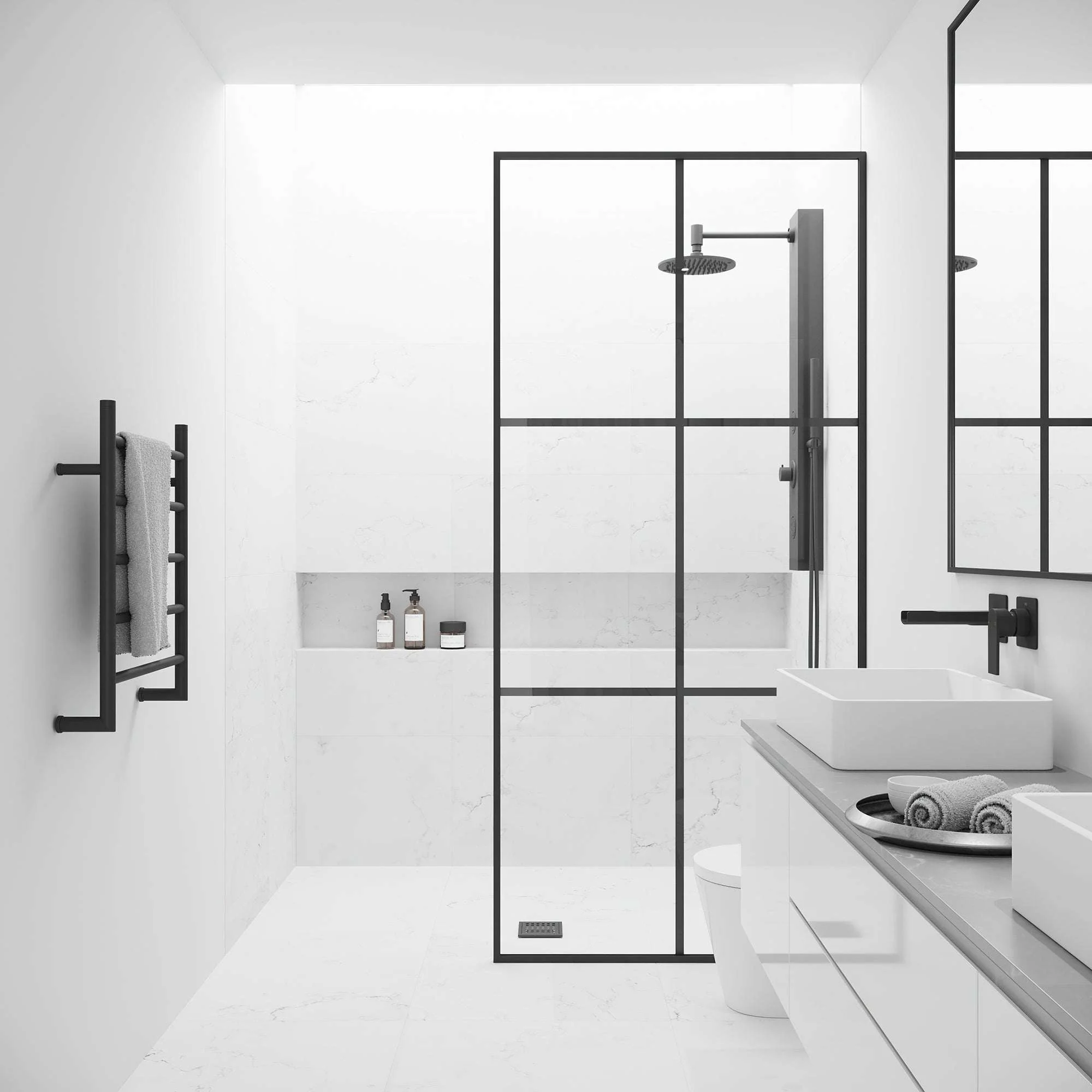 Meridian Ventana Framed Fixed Shower Screen - Image 9