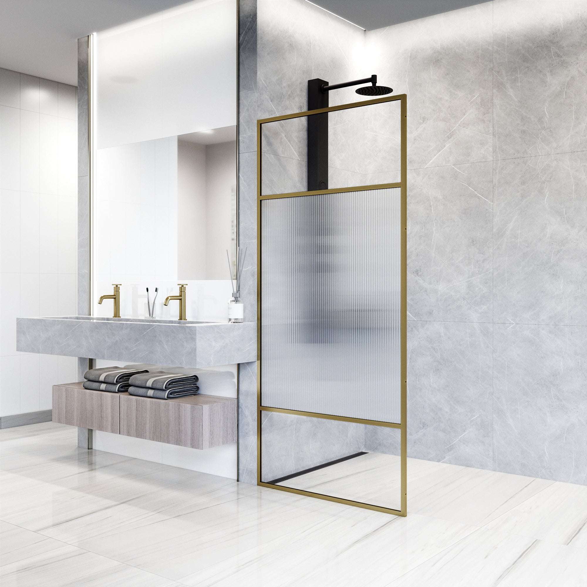 Meridian Essex Framed Fixed Shower Screen - Image 13