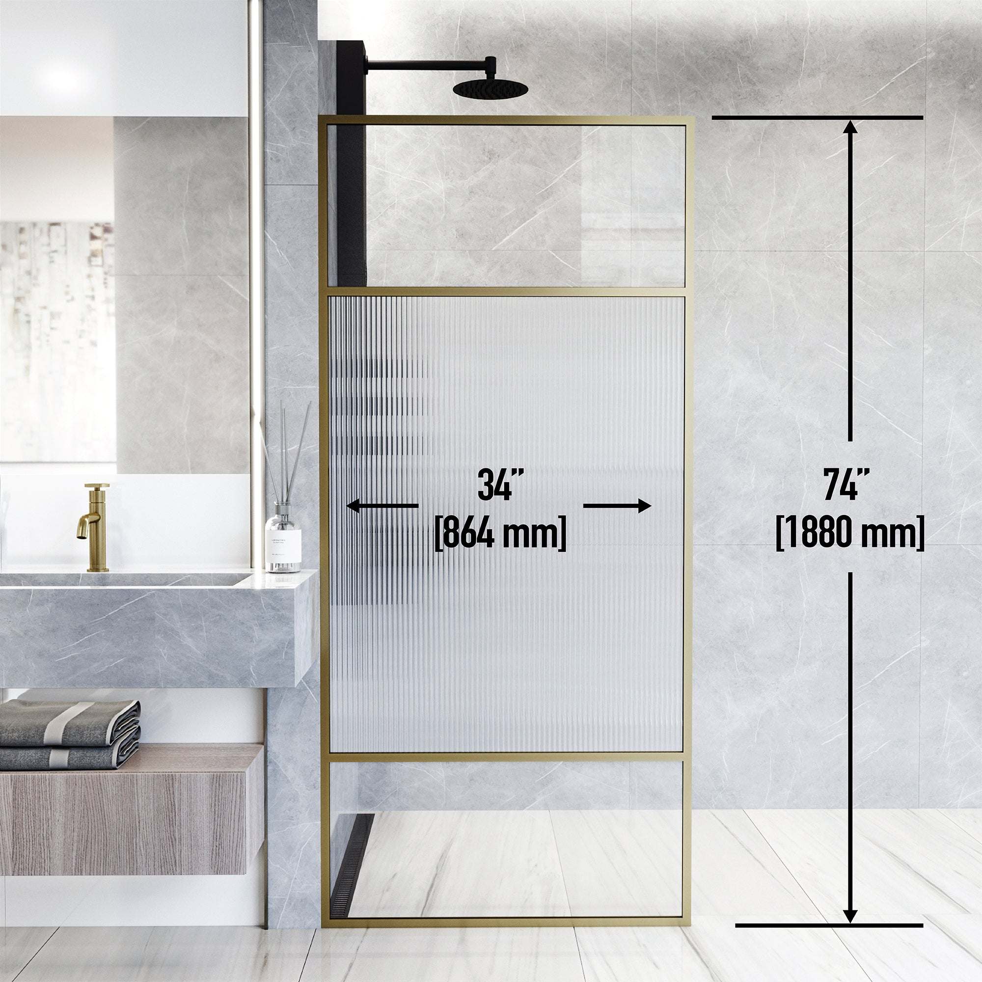 Meridian Essex Framed Fixed Shower Screen - Image 20